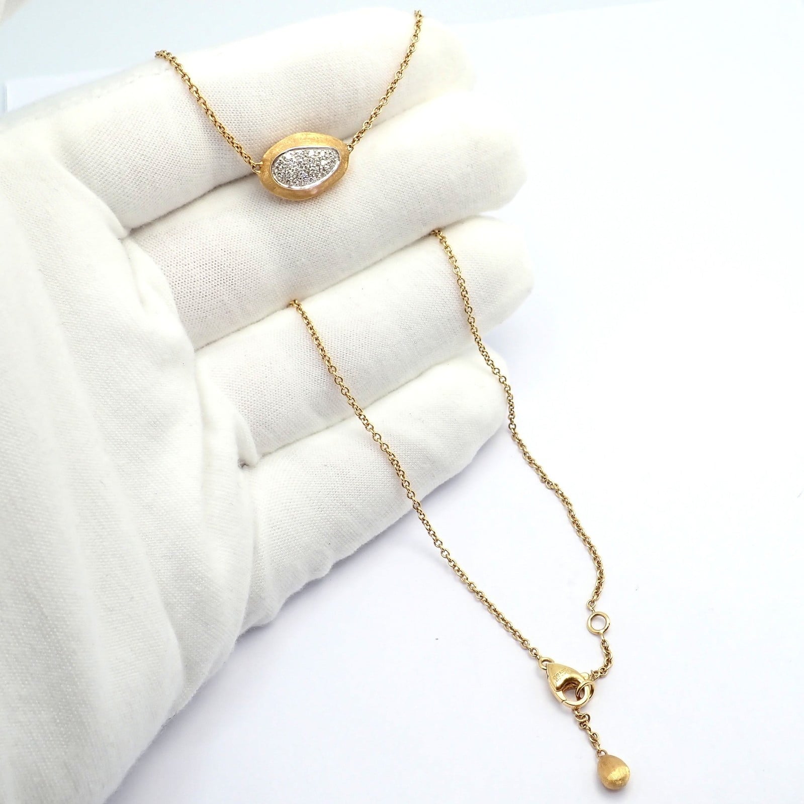 Authentic! Marco Bicego 18k Yellow Gold Siviglia Bean Pendant Necklace | Fortrove