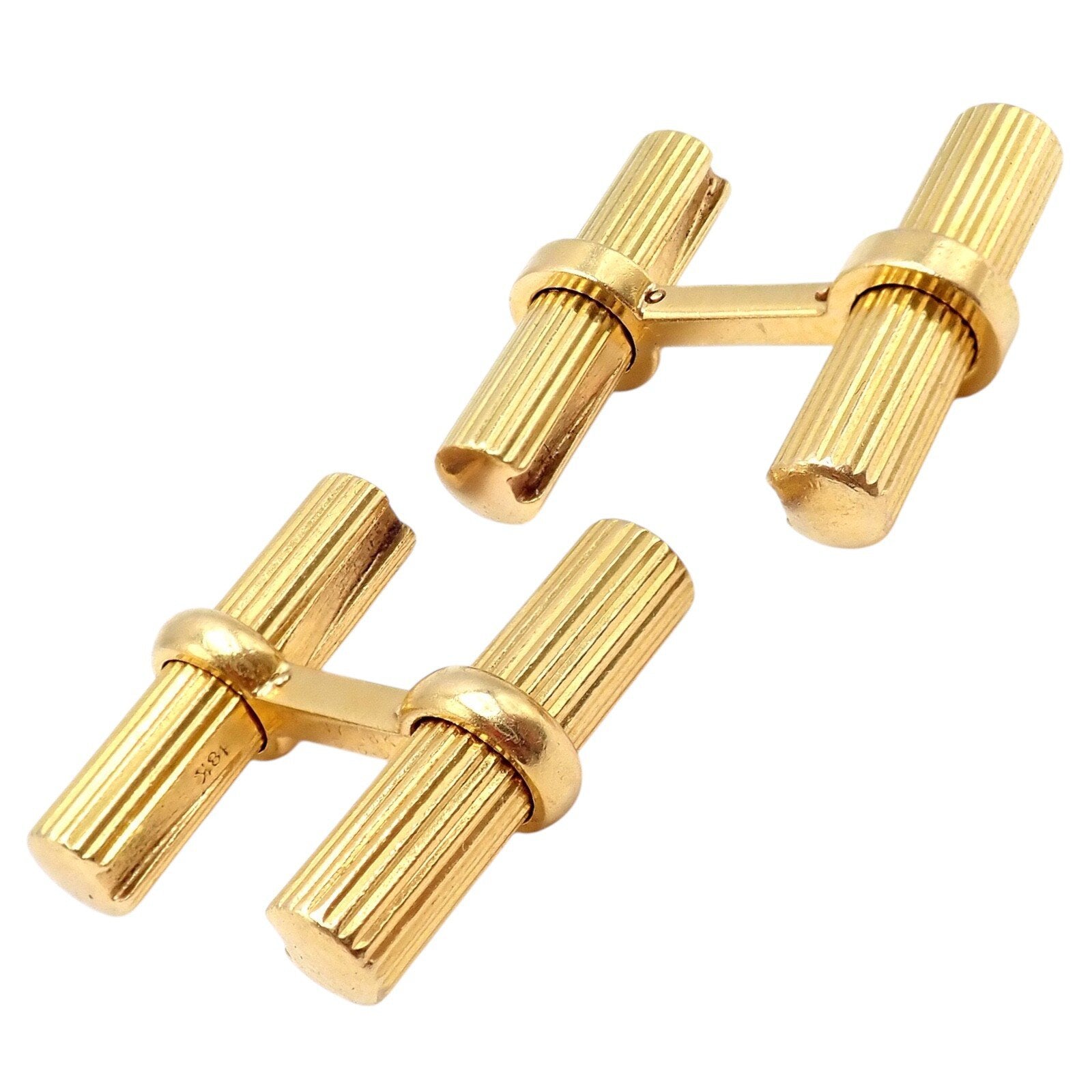 Vintage! Authentic Van Cleef & Arpels 18k Yellow Gold Bar Cufflinks