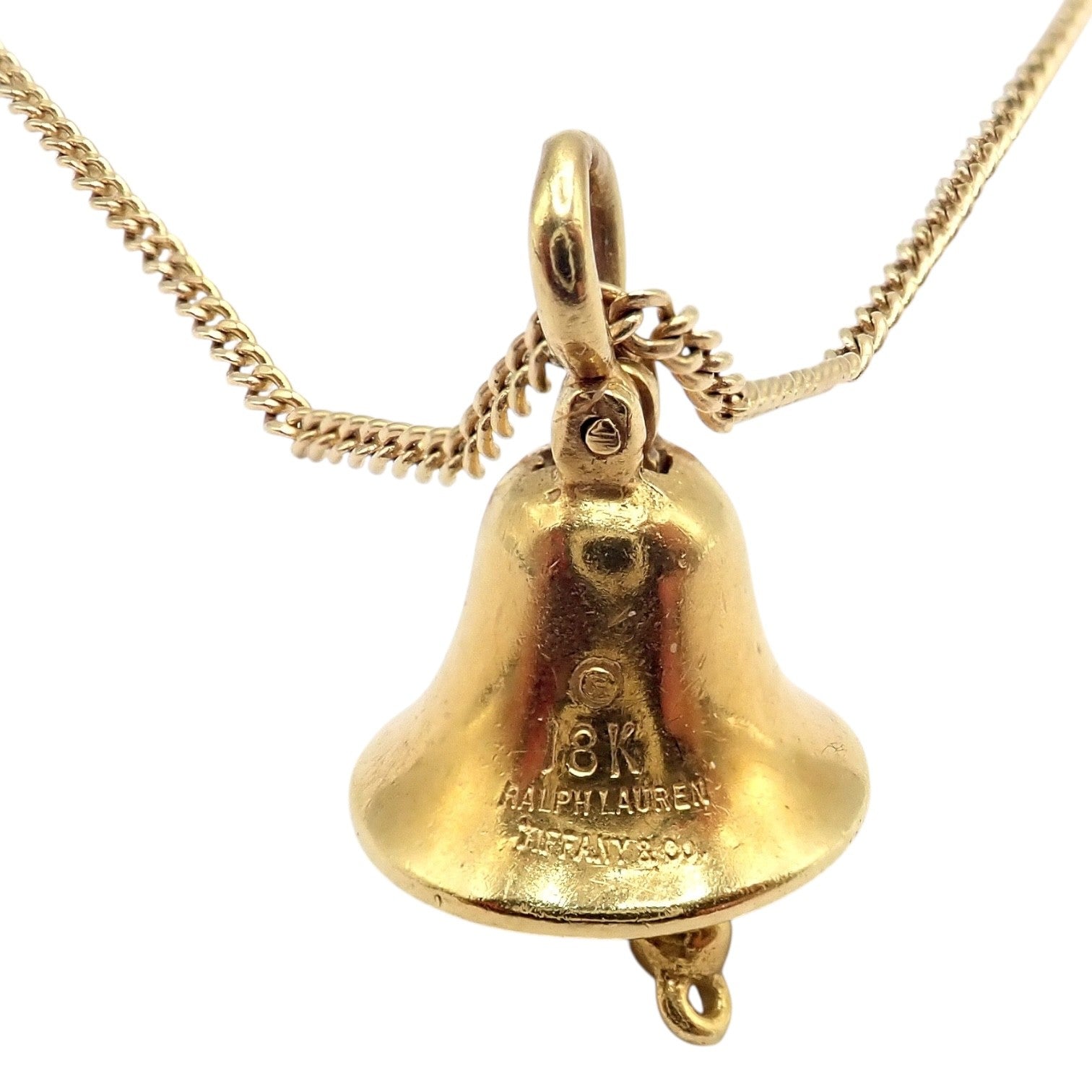 Rare! Tiffany & Co Ralph Lauren 18k Yellow Gold Nautical Bell Pendant Necklace | Fortrove
