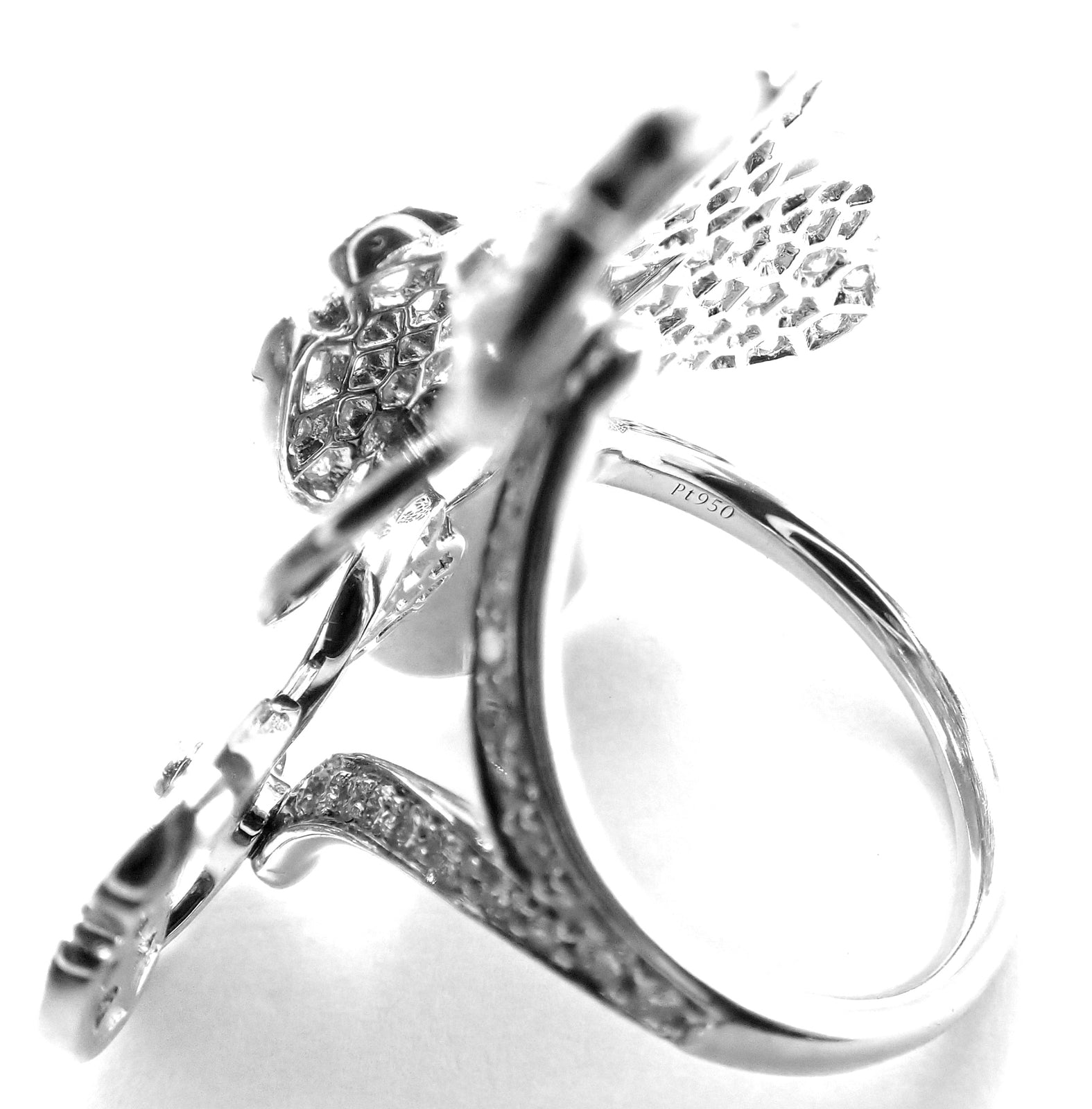 Authentic! Tiffany & Co Paper Flowers Platinum Diamond Large Ring | Fortrove
