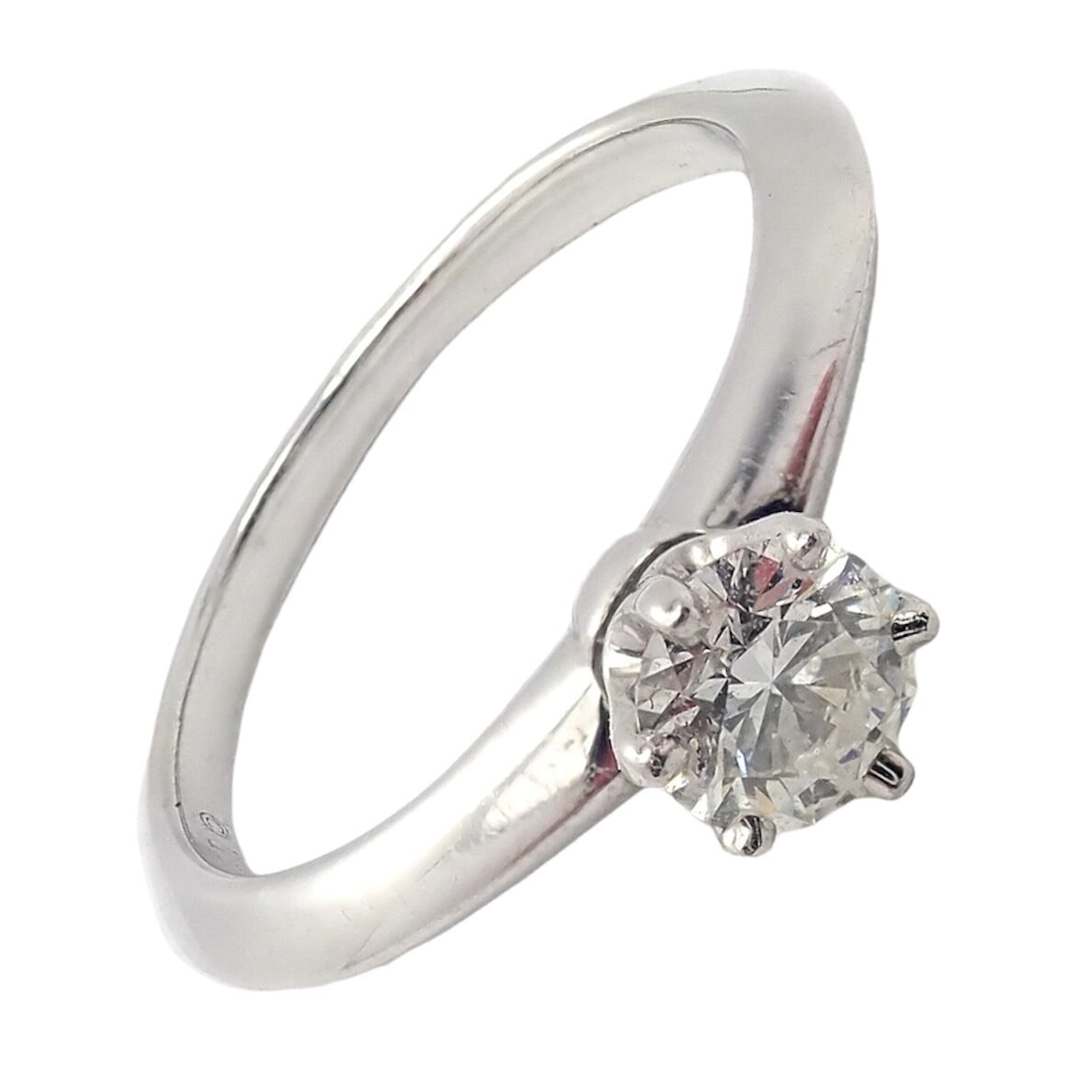 Authentic Tiffany & Co. Platinum 0.31ct Diamond G/VS1 Engagement Ring 4.25 Cert | Fortrove