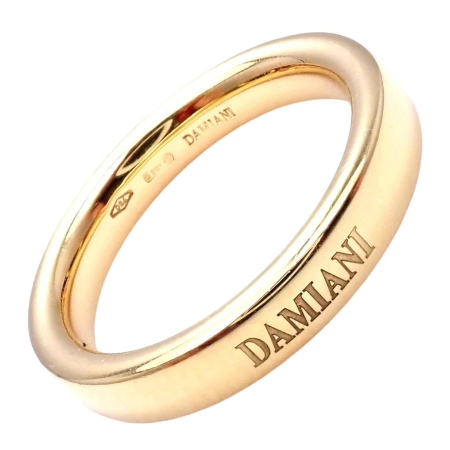 Rare! Authentic Damiani 18k Yellow Gold 3.5mm Band Ring Sz 5.5 | Fortrove
