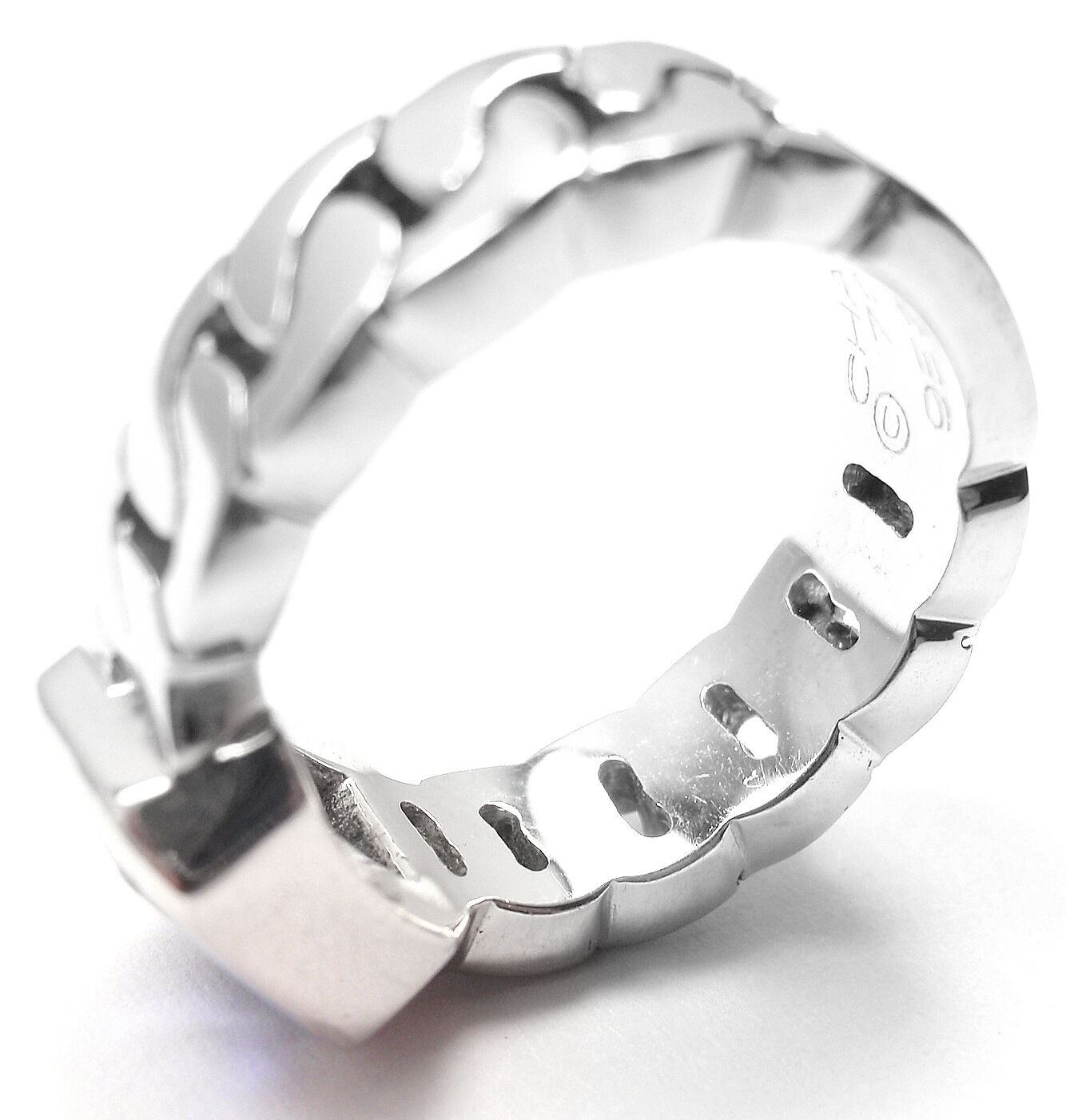 Authentic! Chanel 18k White Gold Tanzanite Band Ring | Fortrove