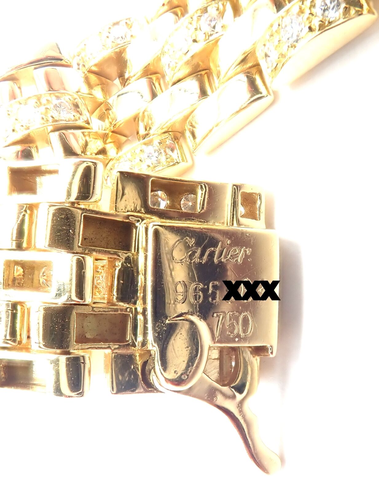 Authentic Cartier Maillon Panthere 18K Gold Diamond Five Row Link Gold Bracelet | Fortrove