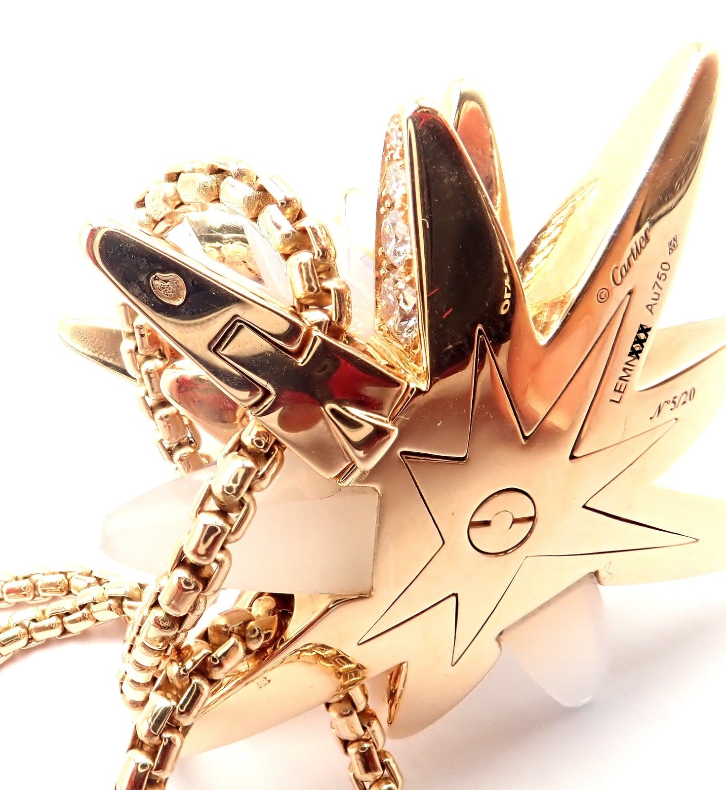 Cartier Jewelry & Watches:Fine Jewelry:Necklaces & Pendants Cartier 18k Rose Gold Lim Edition Diamond MOP Meterore Fractal Pedant Necklace