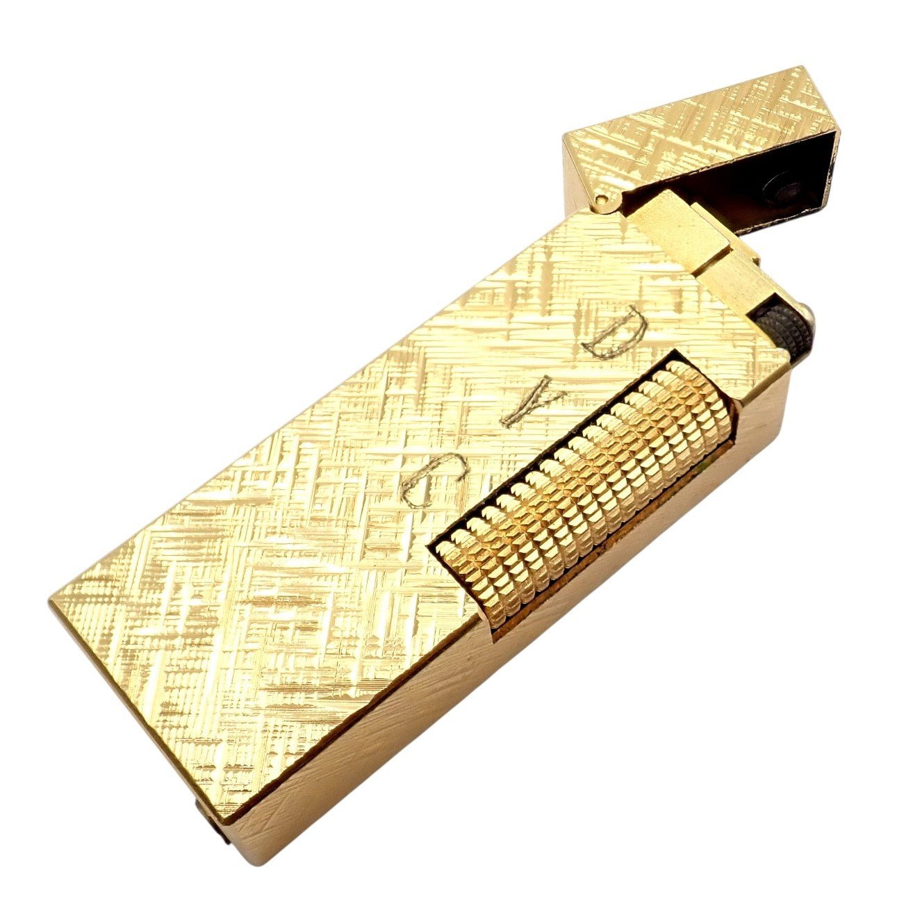 Vintage Dunhill Gold Plated Rollagas Lighter 1970's Monogrammed | Fortrove