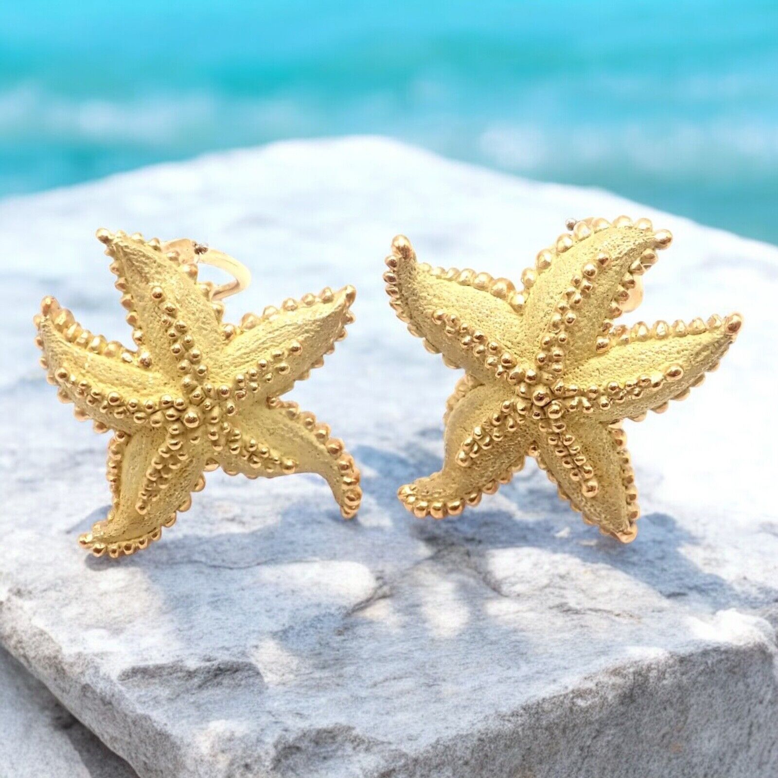 Tiffany & Co. Jewelry & Watches:Fine Jewelry:Earrings Authentic! Vintage Tiffany & Co Starfish 18k Yellow Gold Large Earrings