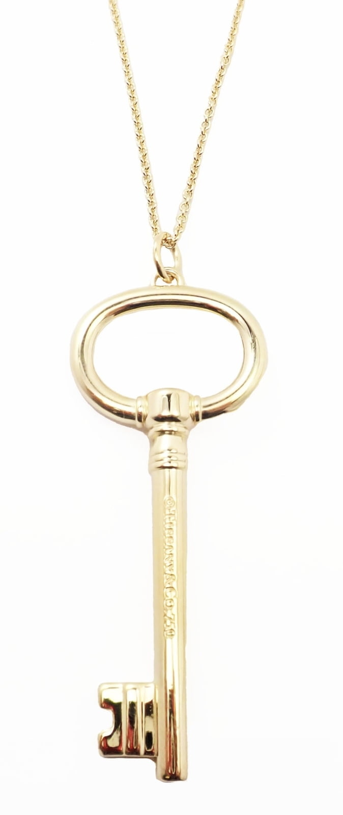 Tiffany & Co Jewelry & Watches:Fine Jewelry:Necklaces & Pendants Authentic! Tiffany & Co 18k Yellow Gold Oval Key Pendant Necklace