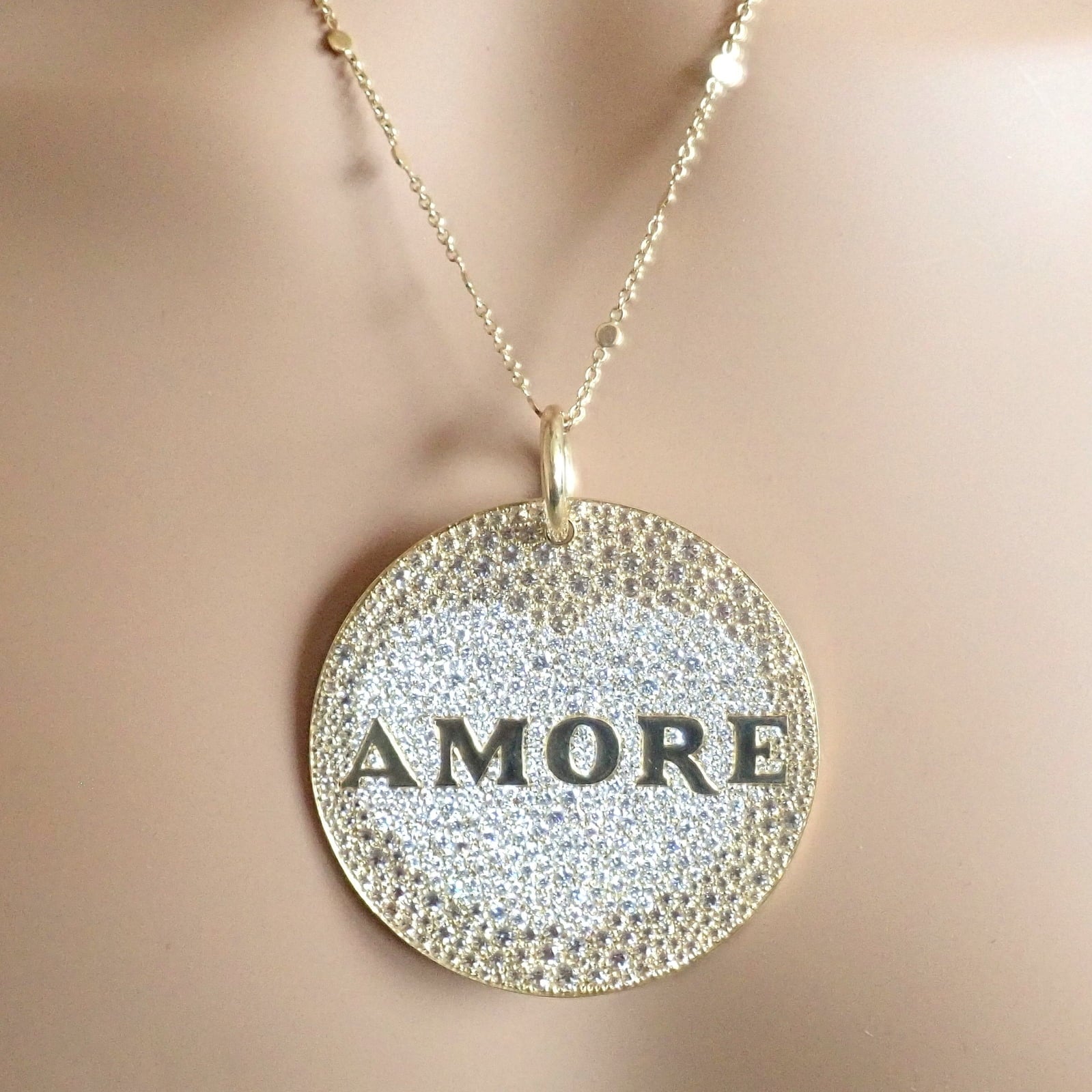 Pasquale Bruni Jewelry & Watches:Fine Jewelry:Necklaces & Pendants Pasquale Bruni 18k Yellow Gold Extra Large Diamond + Sapp Amore Pendant Necklace