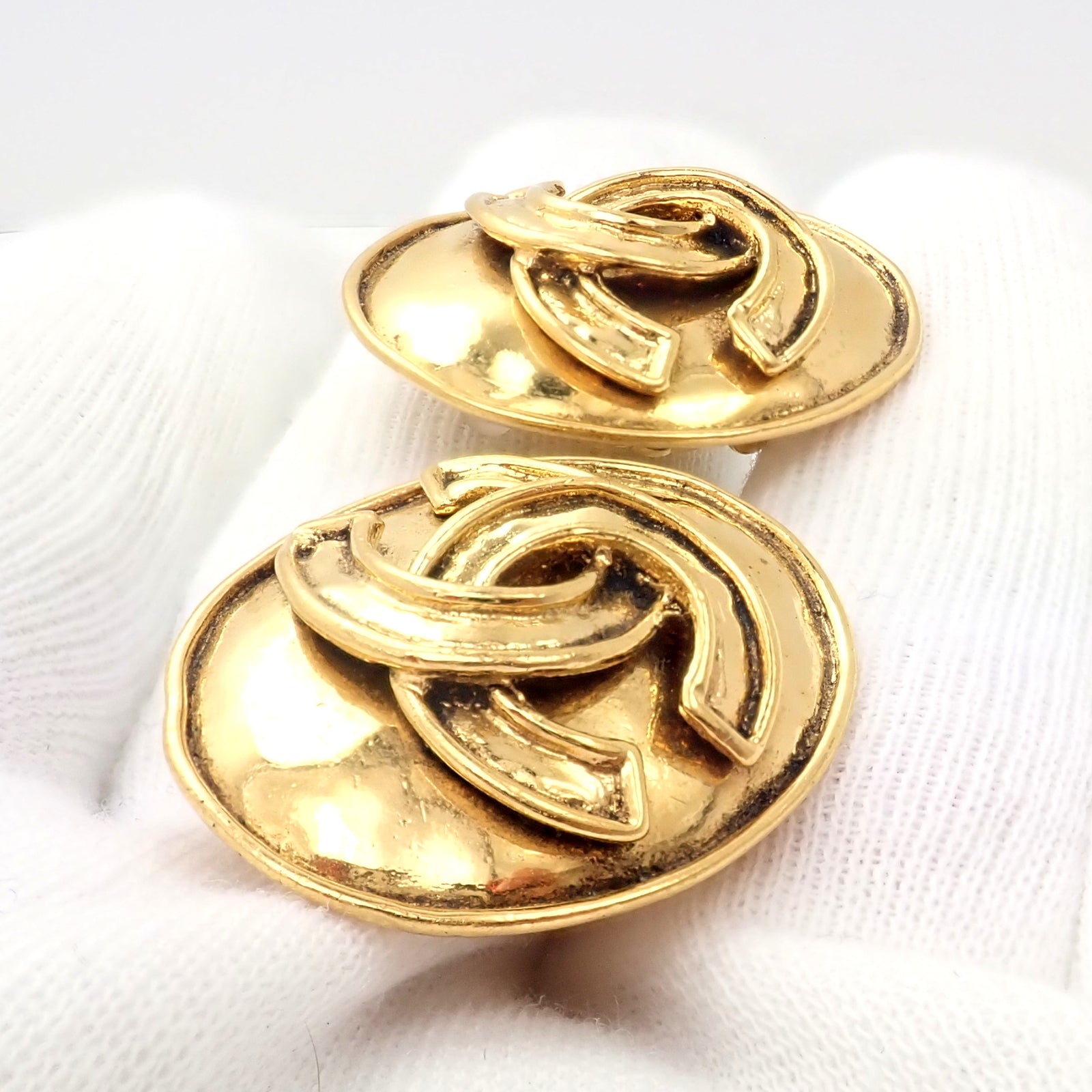 Chanel Jewelry & Watches:Fashion Jewelry:Earrings Rare! Vintage Chanel Paris France Logo Earrings 1994 Spring Collection