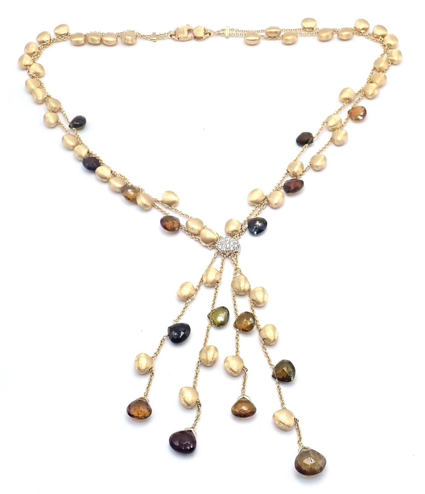 Marco Bicego Jewelry & Watches:Fine Jewelry:Necklaces & Pendants Authentic! Marco Bicego 18k Yellow Gold Confetti Diamond Topaz Tassel Necklace