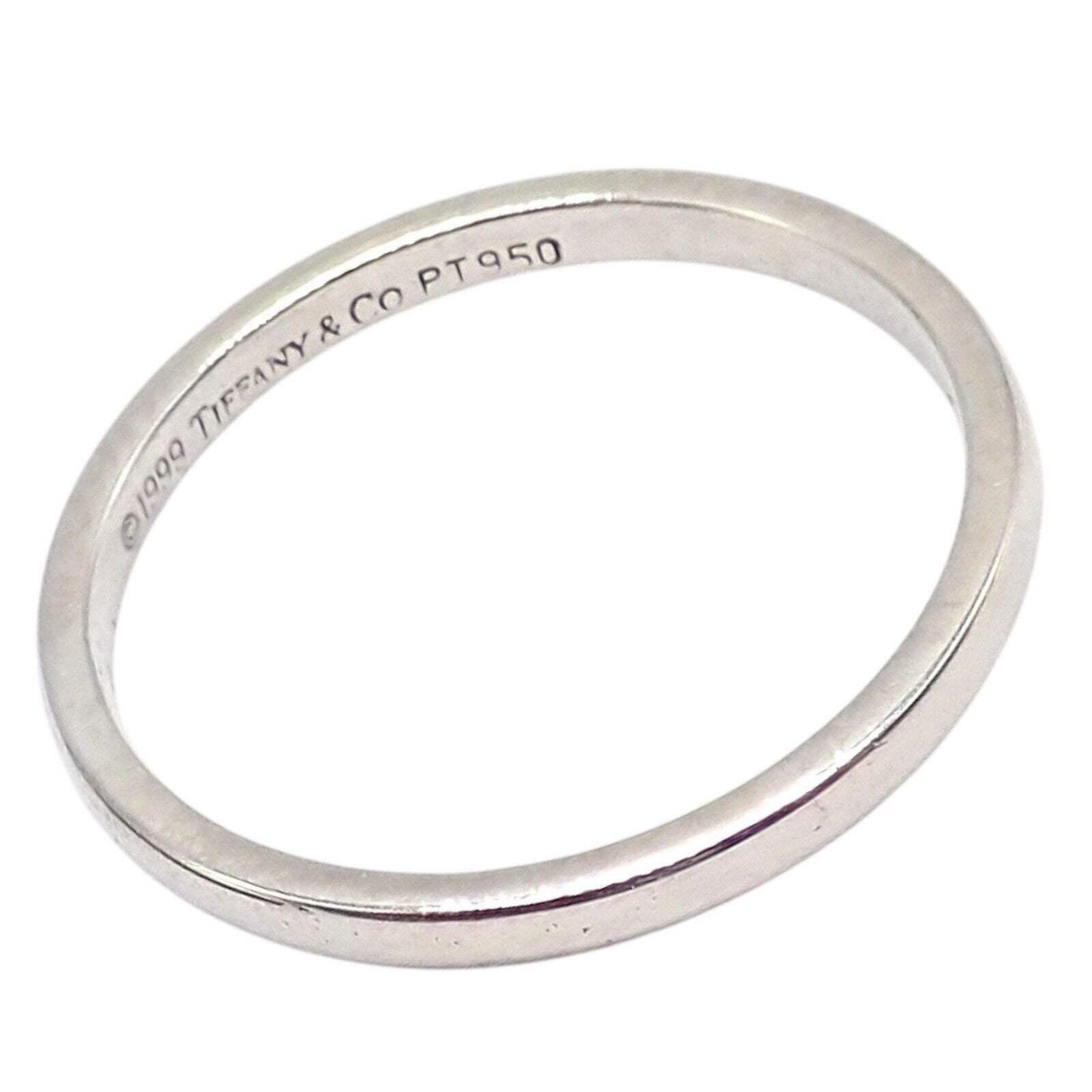 Tiffany & Co Platinum Stacking 2mm Band Ring sz 5.5 1999 | Fortrove