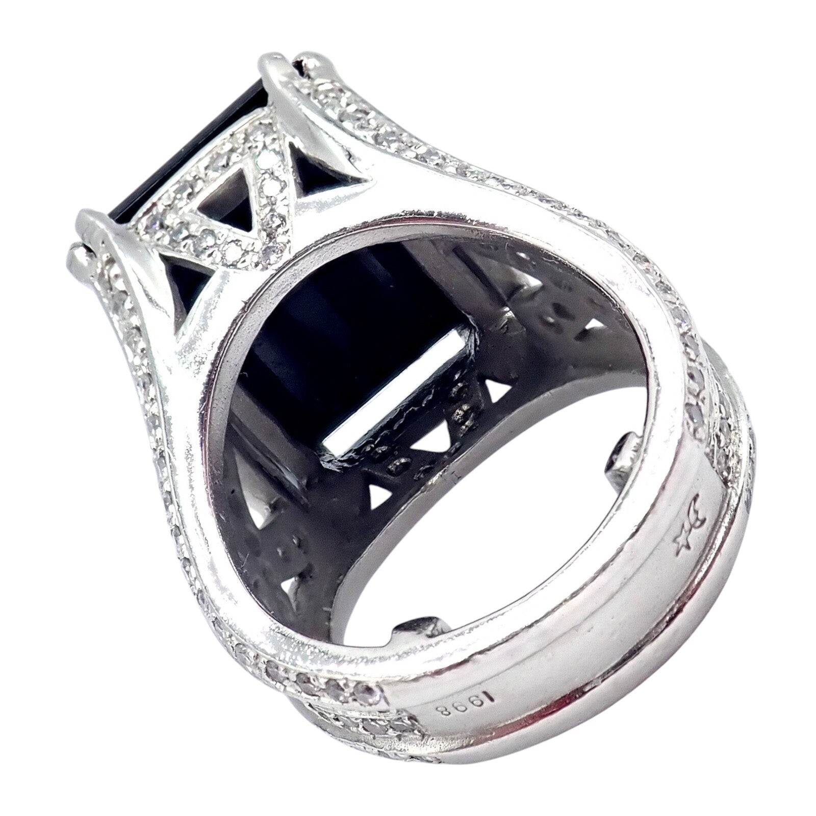 Kieselstein Cord Jewelry & Watches:Fine Jewelry:Rings Kieselstein Cord Platinum 3ctw Diamond Black Spinel Cockatil Ring 1998 sz 5.5
