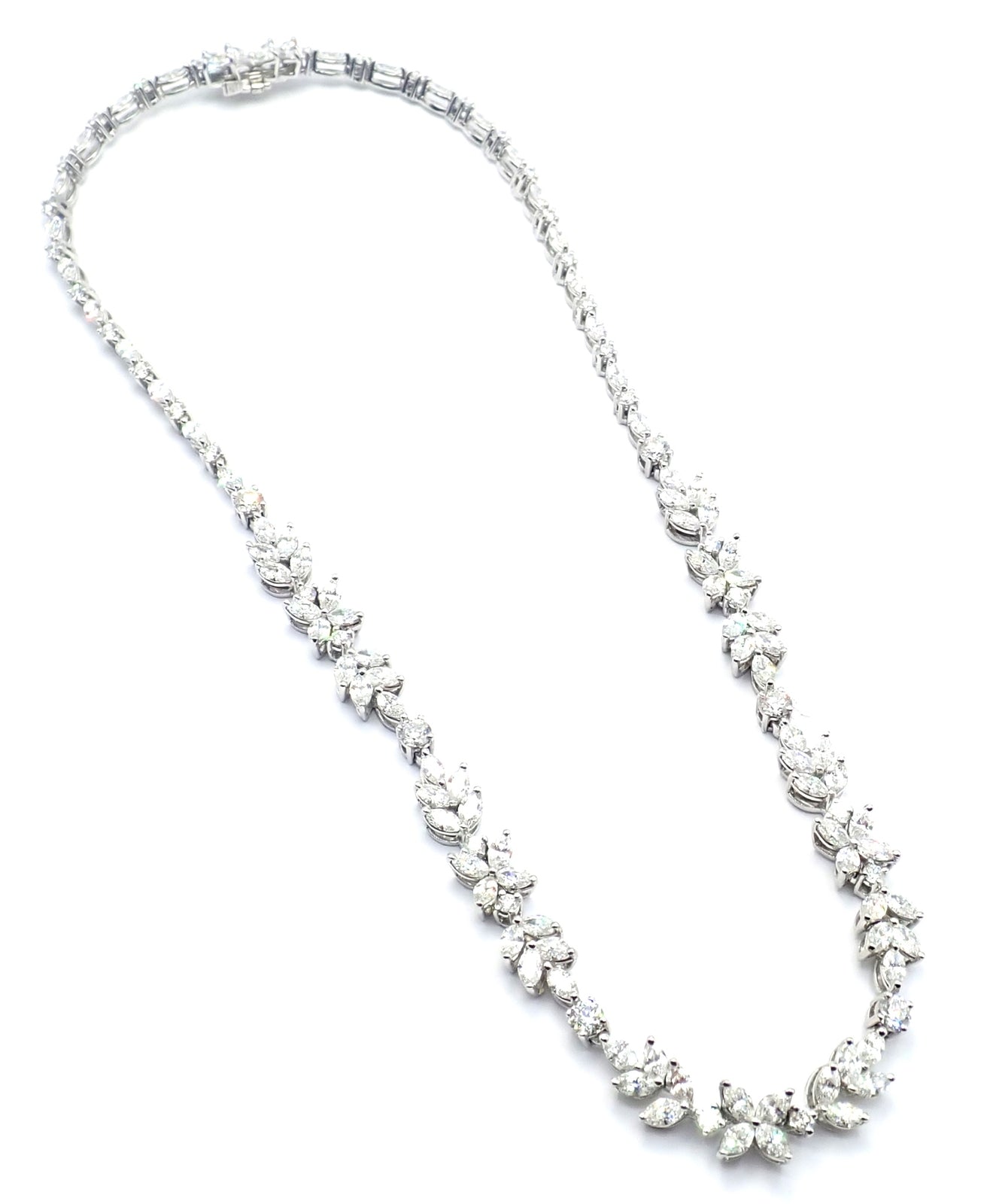 Tiffany & Co. Jewelry & Watches:Fine Jewelry:Necklaces & Pendants Tiffany & Co Victoria Platinum 15.92ct Diamond Mixed Cluster Necklace Paper