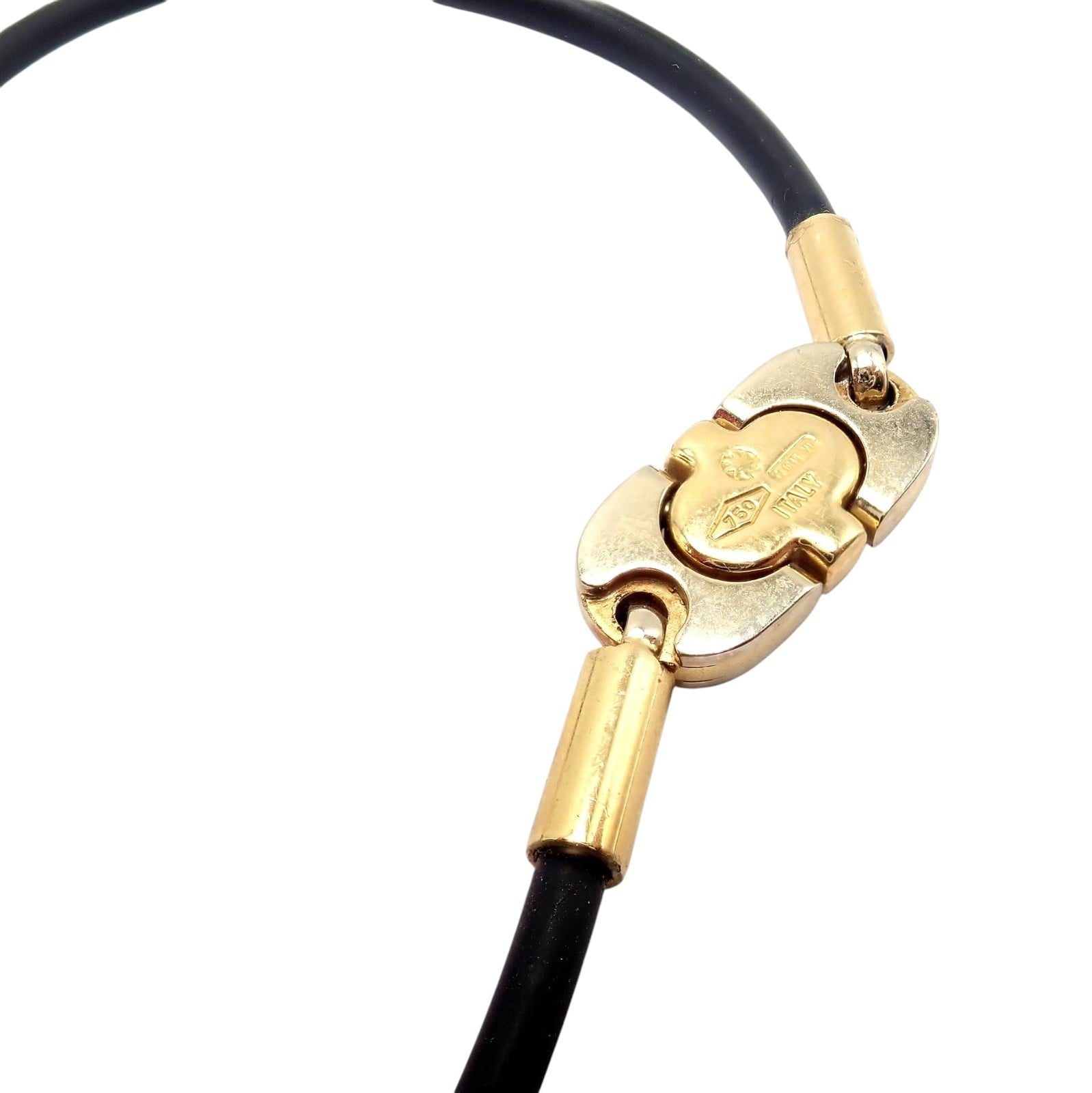 Authentic! Baraka 18k Yellow + White Gold Rubber Wrap Necklace 17" | Fortrove