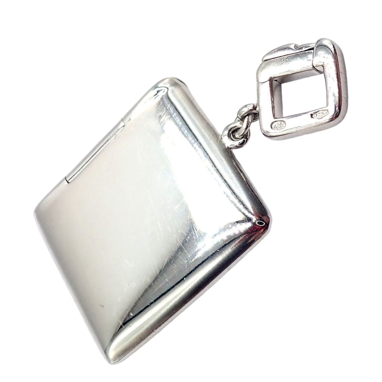 Rare! Louis Vuitton LV 18k White Gold Opening Envelope Letter Charm Pendant | Fortrove