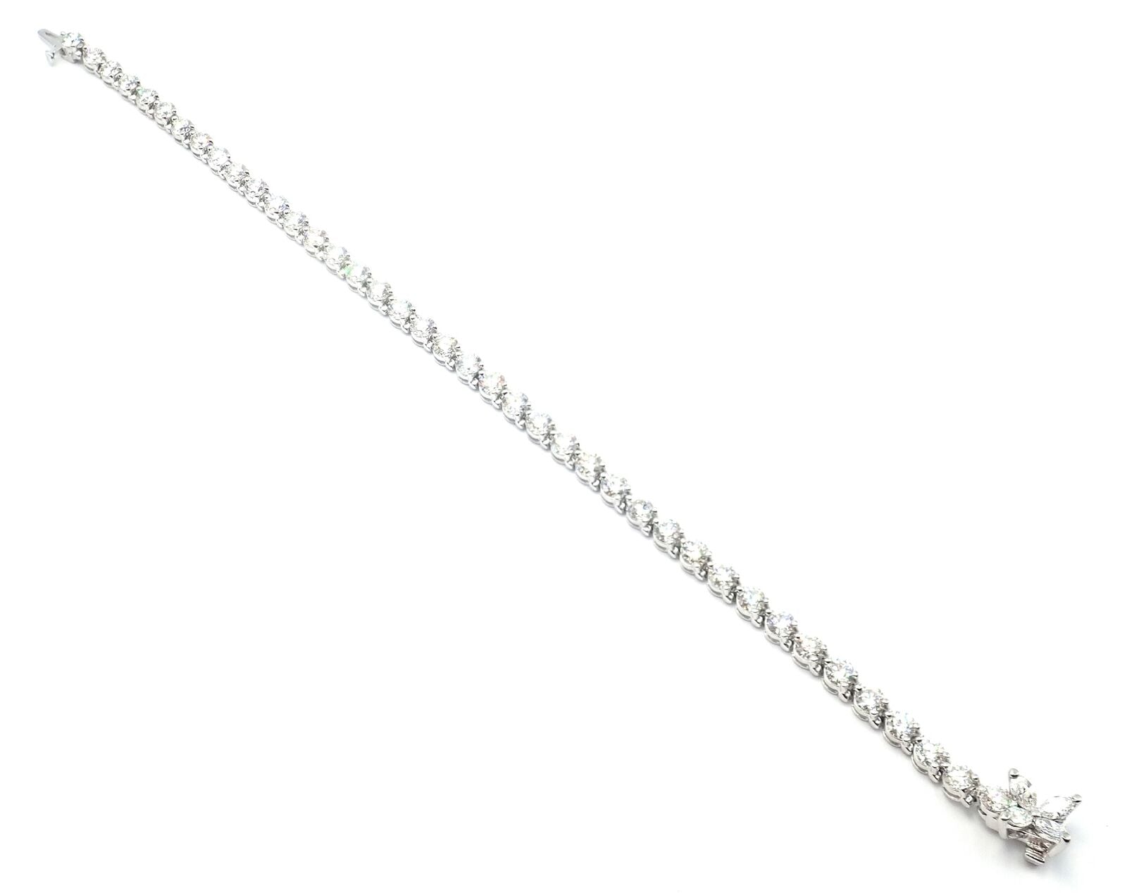 Authentic! Tiffany & Co Victoria Platinum 6.5ct Diamond Line Tennis Bracelet | Fortrove