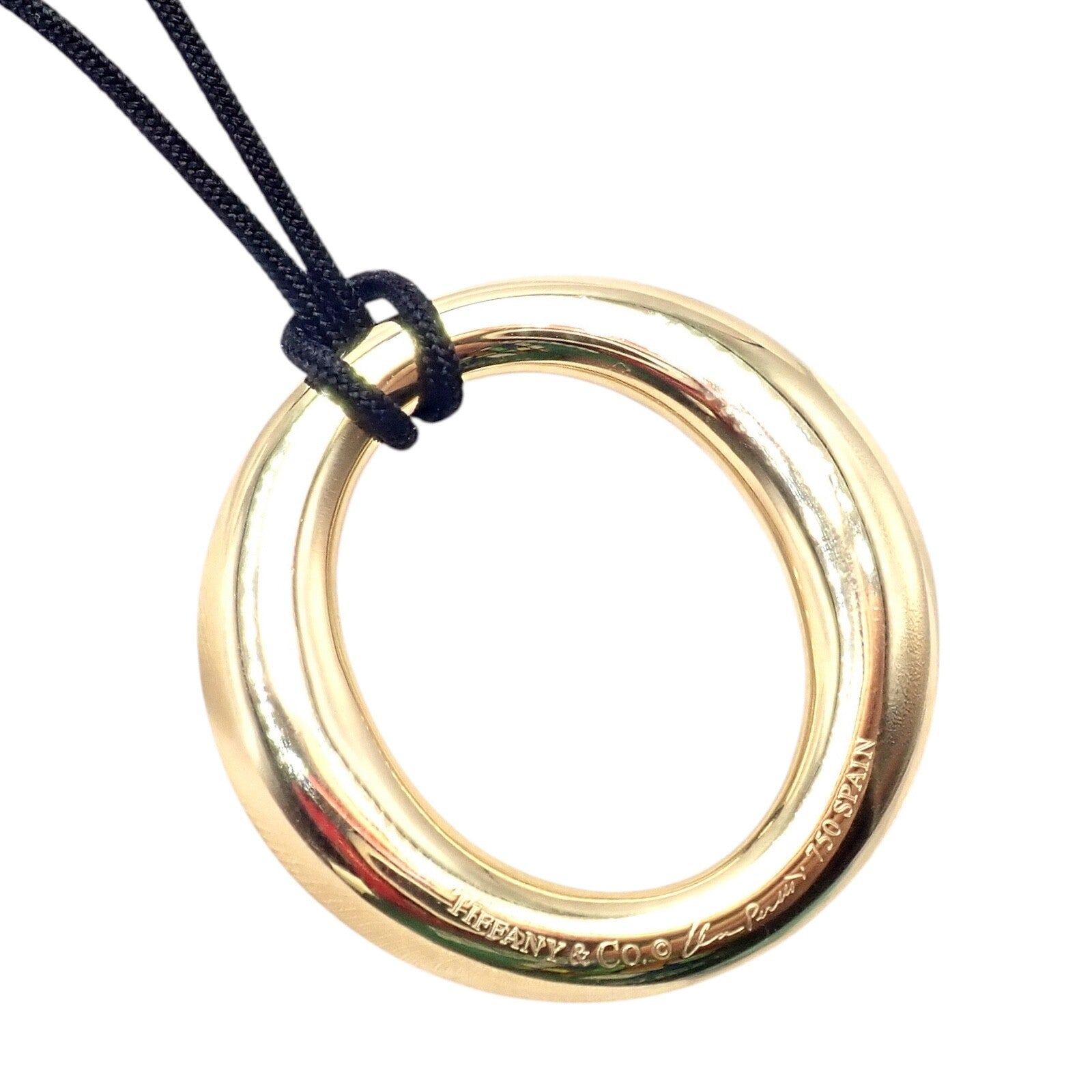 Authentic! Tiffany & Co 18k Yellow Gold Peretti 35mm Medium Sevillana Necklace | Fortrove