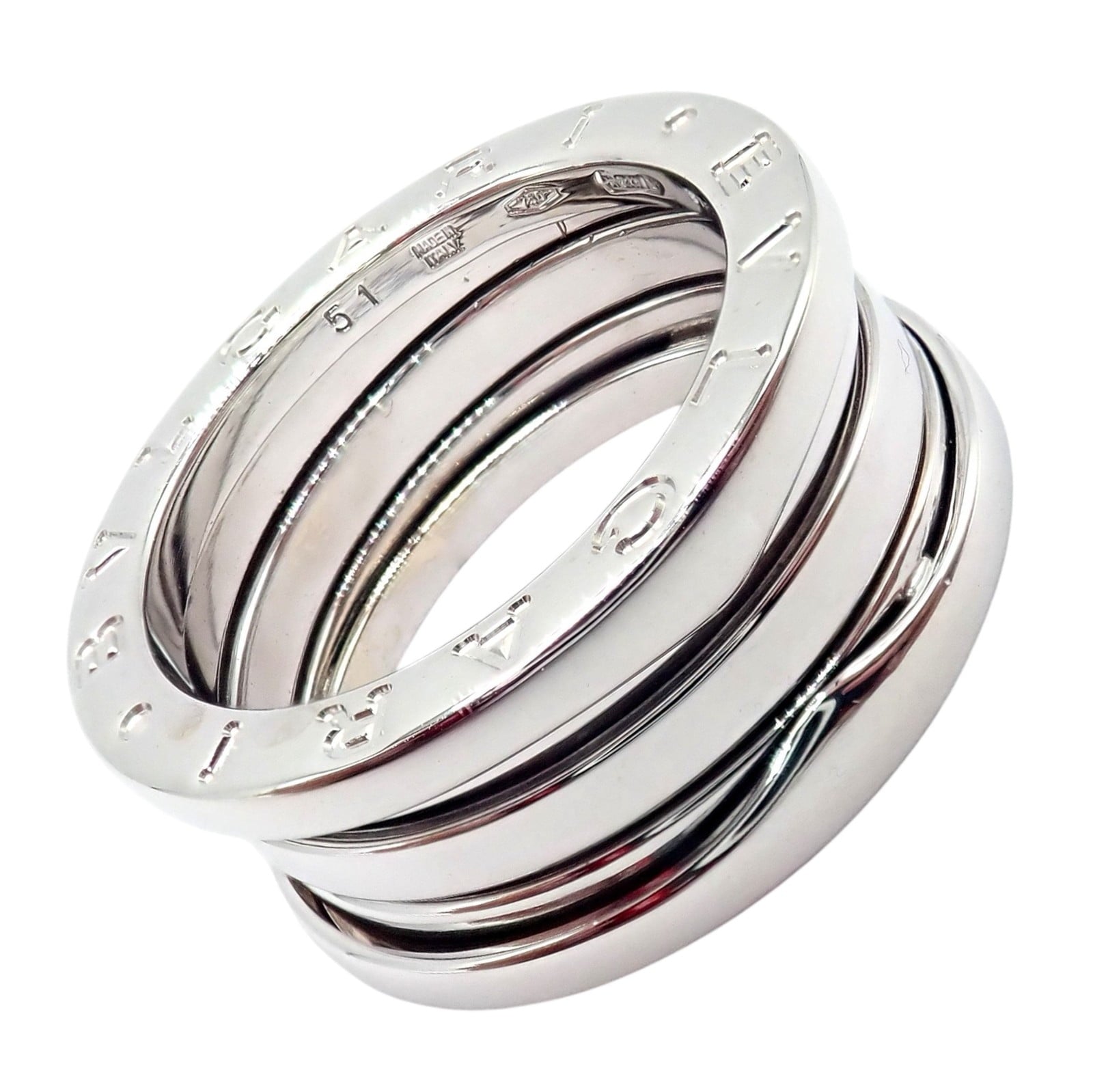 Bulgari Jewelry & Watches:Fine Jewelry:Rings Authentic! Bulgari Bvlgari 18k White Gold B.Zero1 Ring sz 51  / 5.75