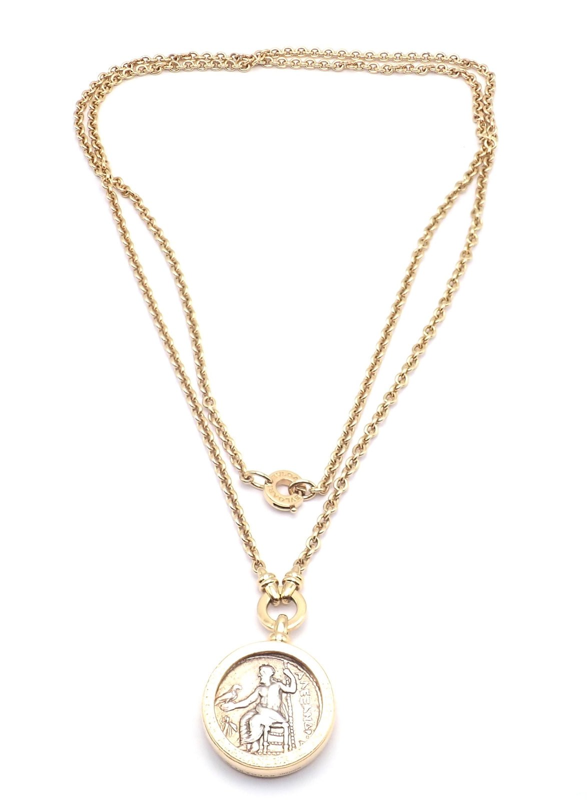 Bvlgari Jewelry & Watches:Fine Jewelry:Necklaces & Pendants Rare! Bvlgari Bulgari 18k Yellow Gold Antique Coin Monete 38" Long Link Necklace