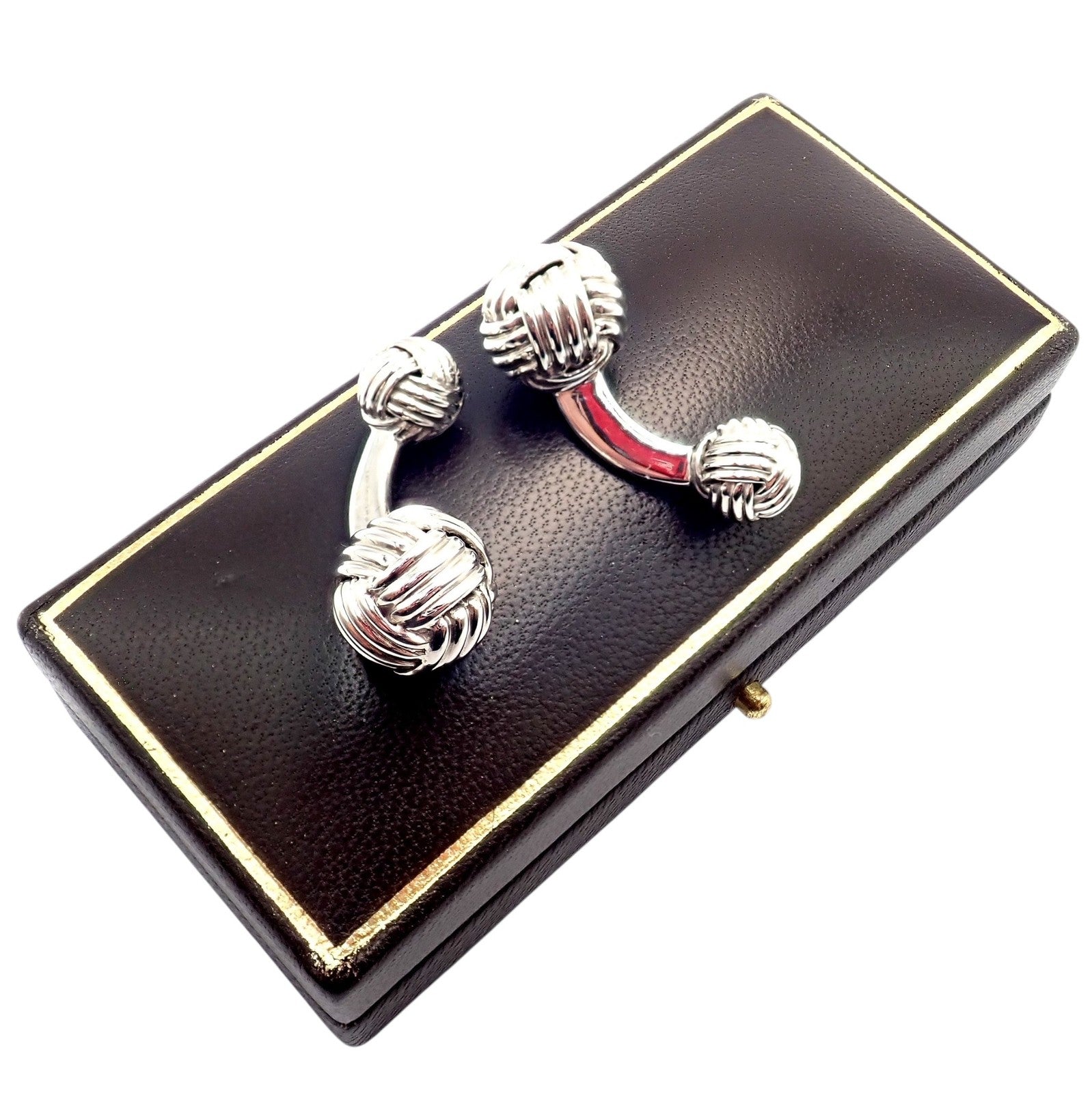 Tom Ford Jewelry & Watches:Men's Jewelry:Cufflinks Authentic Tom Ford 18k White Gold Signature Classic Rope Knot Cufflinks
