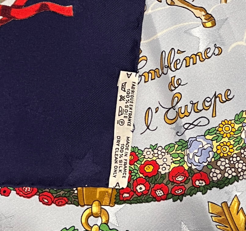 Hermes Clothing, Shoes & Accessories:Women:Women's Accessories:Scarves & Wraps Authentic RARE! Hermes Emblemes De L'Europe Vintage 90cm Silk Scarf