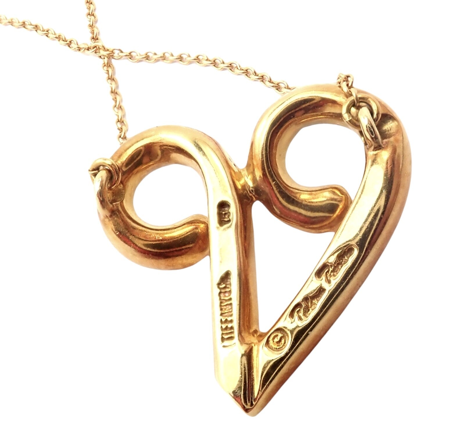 Tiffany & Co Picasso 18k Yellow Gold Large Zodiac Aries Pendant Necklace | Fortrove