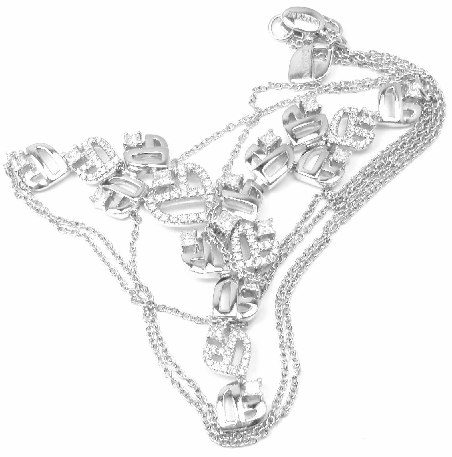 Authentic Damiani 18k White Gold Diamond Drop Necklace | Fortrove