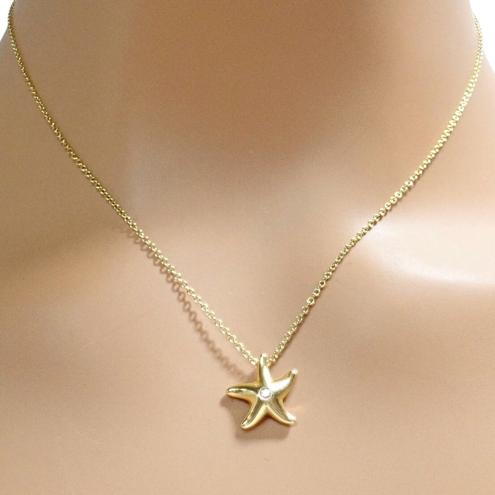 Tiffany & Co. Jewelry & Watches:Fine Jewelry:Necklaces & Pendants Authentic! Tiffany & Co Peretti 18k Yellow Gold Starfish Diamond Necklace