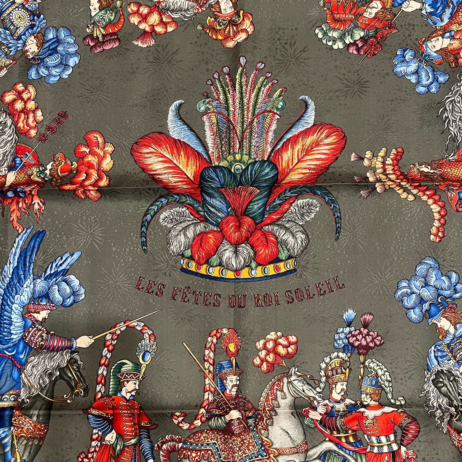 AUTHENTIC! Hermes Les Fetes du Roi Soleil Silk Scarf