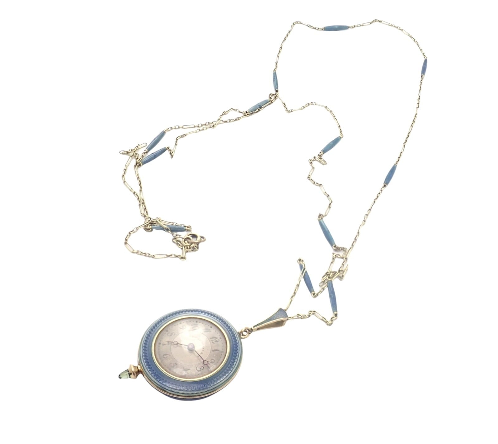 Tiffany & Co. Jewelry & Watches:Watches, Parts & Accessories:Watches:Other Watches Vintage JE Caldwell Longines 14k Yellow Gold Diamond Enamel 32" Pendant Watch
