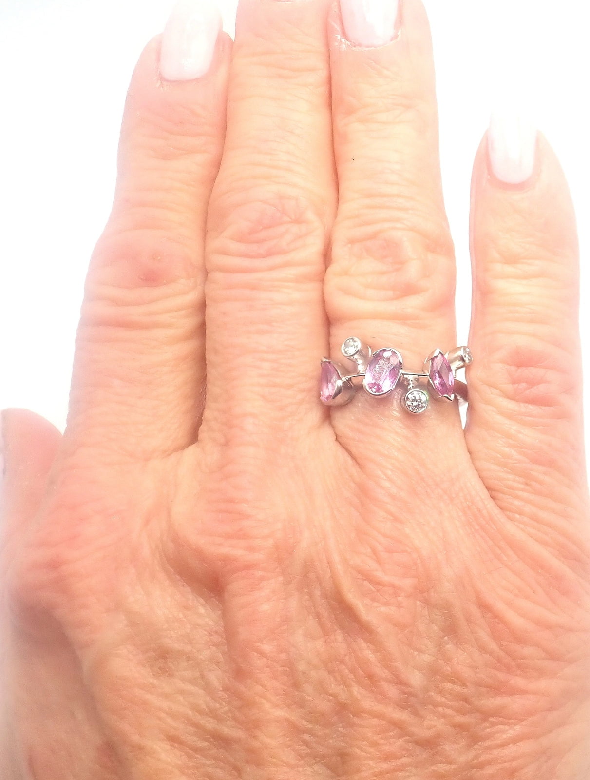 Cartier Jewelry & Watches:Fine Jewelry:Rings Authentic! Cartier Meli Melo Platinum Diamond Pink Sapphire Band Ring Cert.