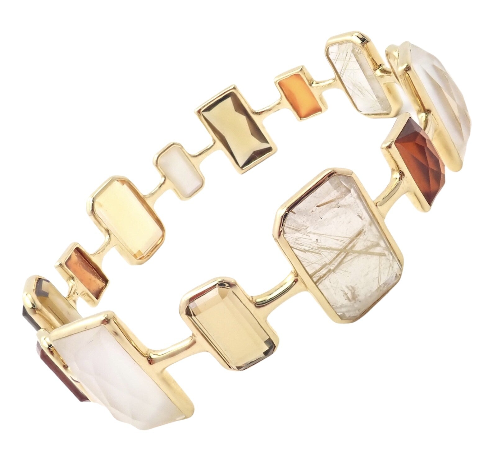 Rare! Ippolita 18k Yellow Gold Large Quartz Newport Rock Candy Bracelet | Fortrove
