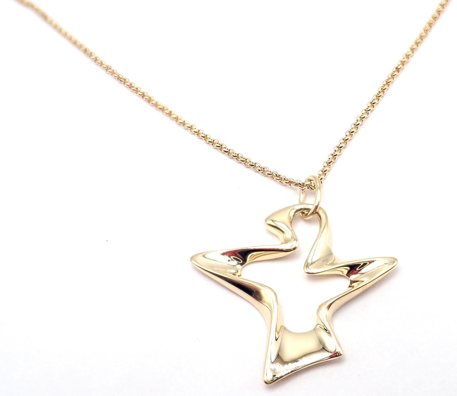 Authentic! Georg Jensen Bird 18K Yellow Gold Pendant Necklace 2000 | Fortrove