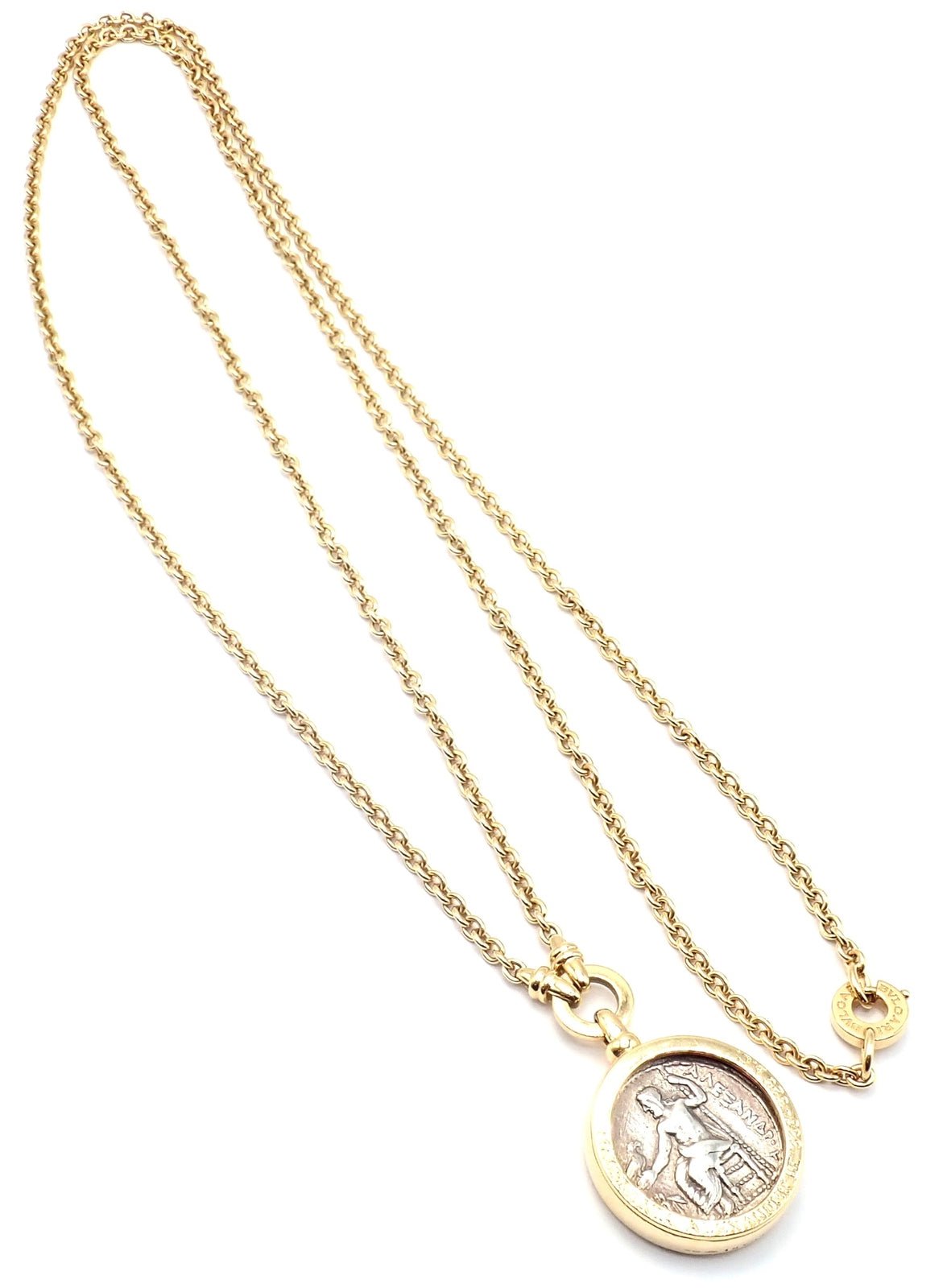 Bvlgari Jewelry & Watches:Fine Jewelry:Necklaces & Pendants Rare! Bvlgari Bulgari 18k Yellow Gold Antique Coin Monete 38" Long Link Necklace