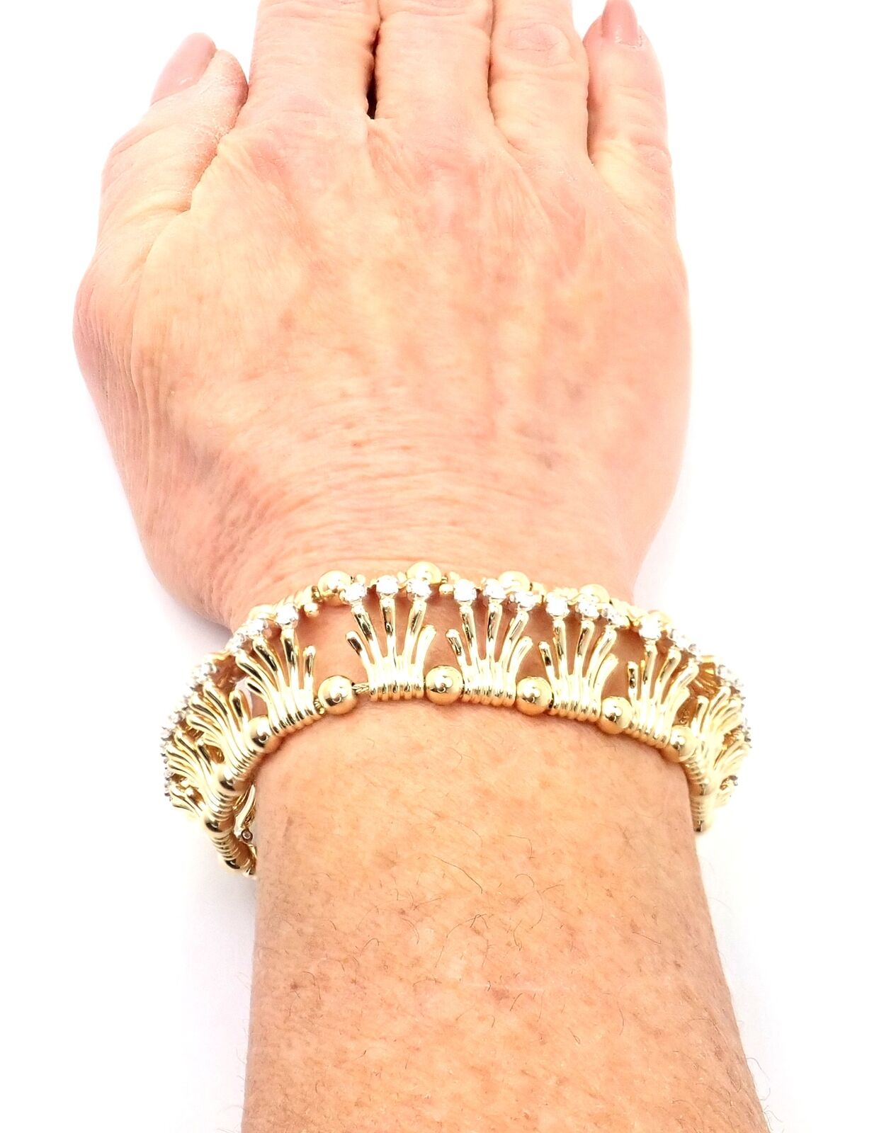 Jean Schlumberger for Tiffany & Co. Jewelry & Watches:Fine Jewelry:Bracelets & Charms Tiffany & Co Jean Schlumberger 18k Yellow Gold Platinum Diamond Hands Bracelet