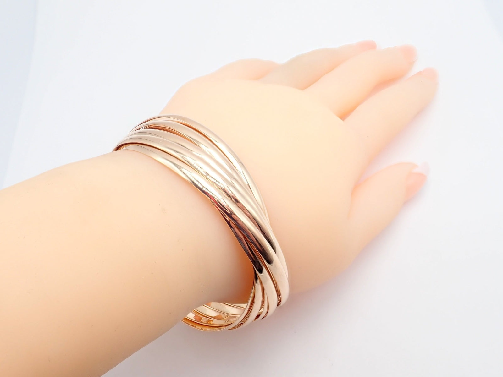 Authentic! Tiffany & Co 18k Rose Gold 9 Row Melody Calife Picasso Large Bracelet | Fortrove