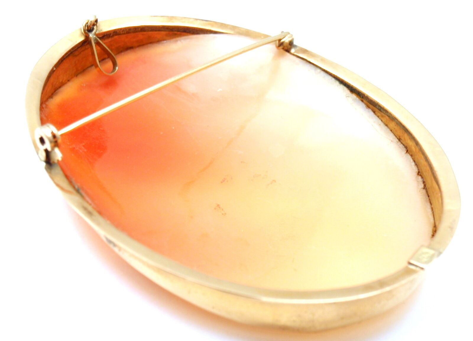 STATEMENT! VINTAGE 18K YELLOW GOLD LARGE CAMEO PENDANT BROOCH | Fortrove