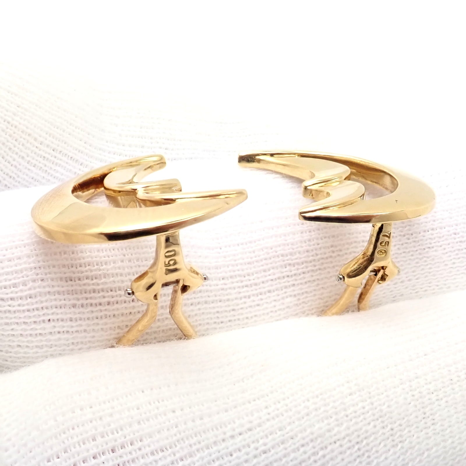 Tiffany & Co. Jewelry & Watches:Fine Jewelry:Earrings Authentic! Tiffany & Co Picasso 18k Yellow Gold Crescent Moon Large Earrings