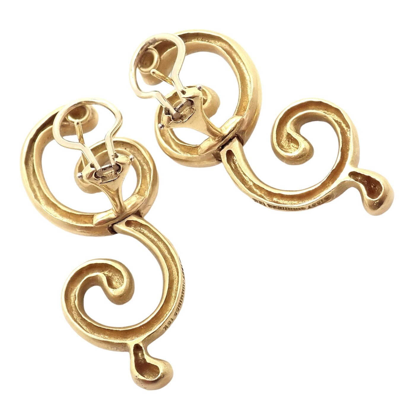 Rare! Authentic Vintage Angela Cummings 18k Yellow Gold Curl Earrings | Fortrove