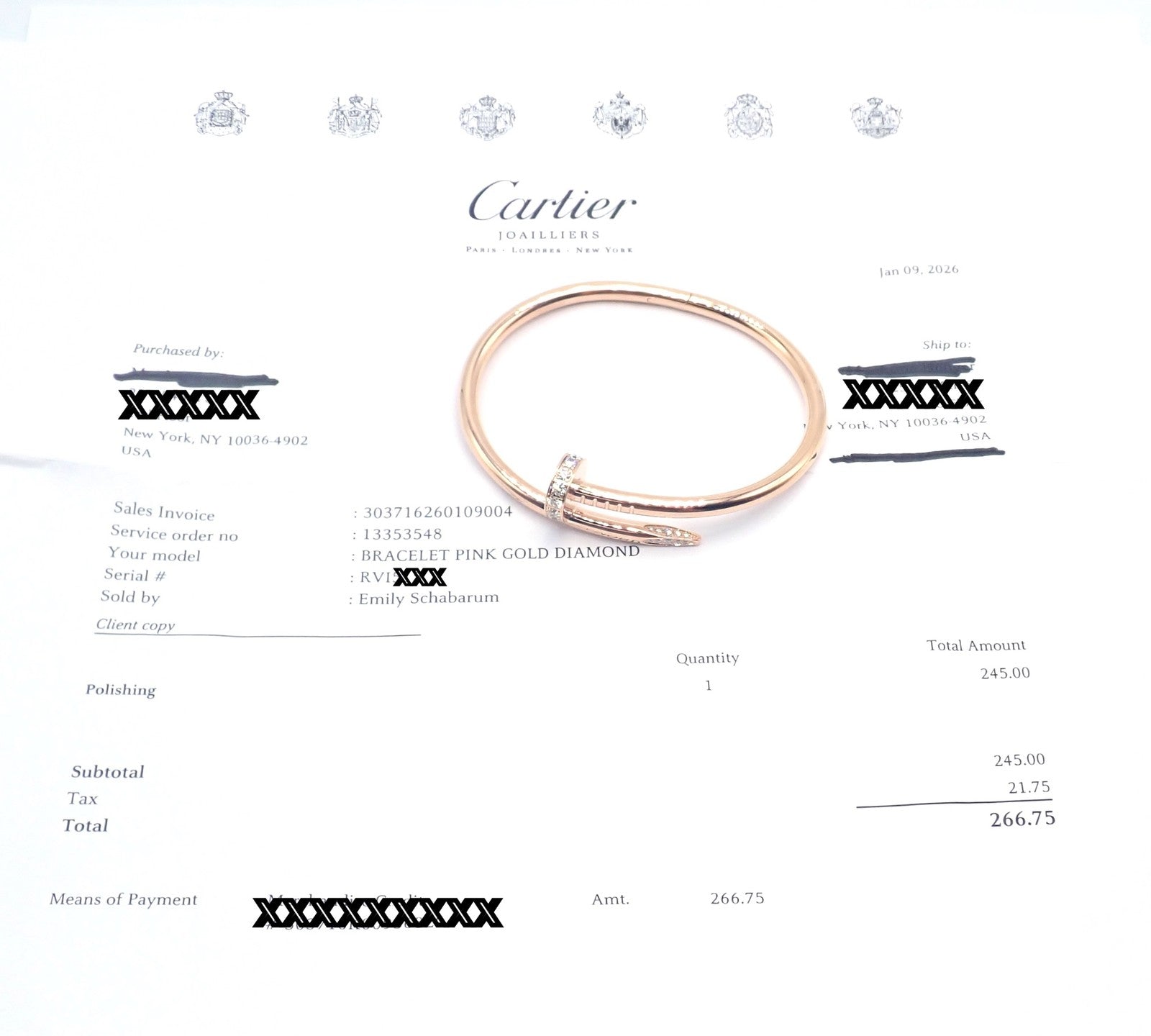 Cartier Juste un Clou Nail 18k Rose Gold Diamond Classic Bangle Bracelet Size 16 | Fortrove