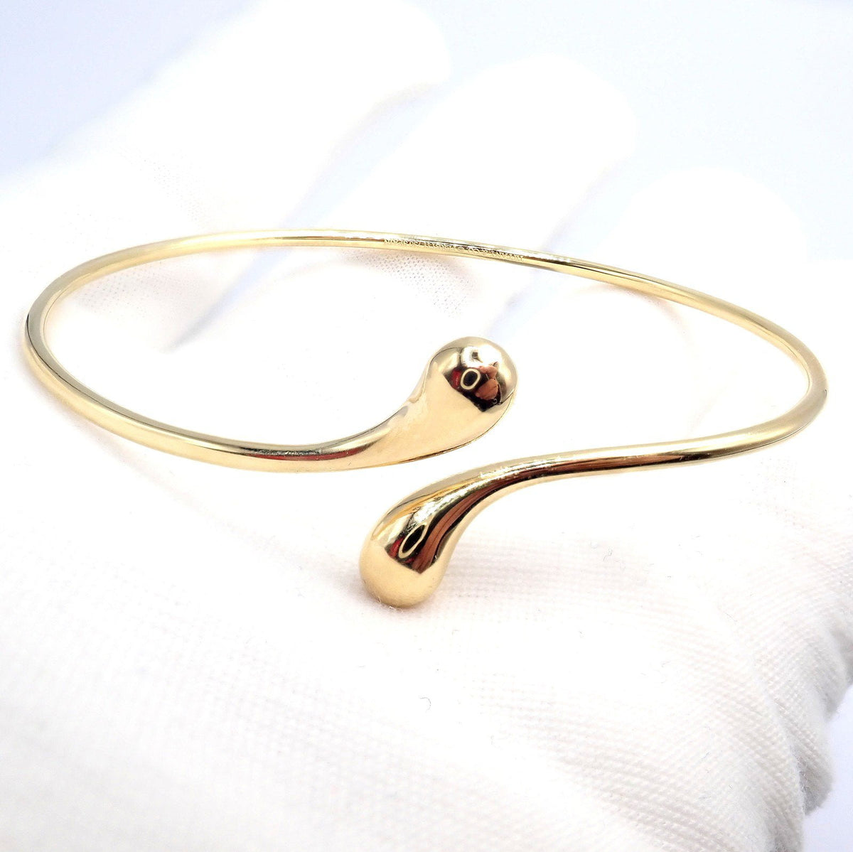 Tiffany & Co. Jewelry & Watches:Fine Jewelry:Bracelets & Charms Vintage! Tiffany & Co Peretti 18k Yellow Gold Double Teardrop Bangle Bracelet