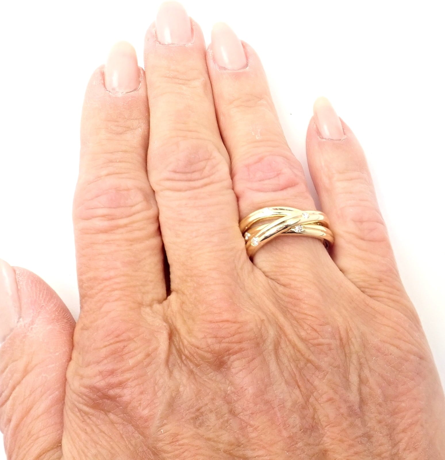 Cartier Jewelry & Watches:Fine Jewelry:Rings Authentic! Cartier 18k Yellow Gold Diamond Constellation Trinity Ring Size 51