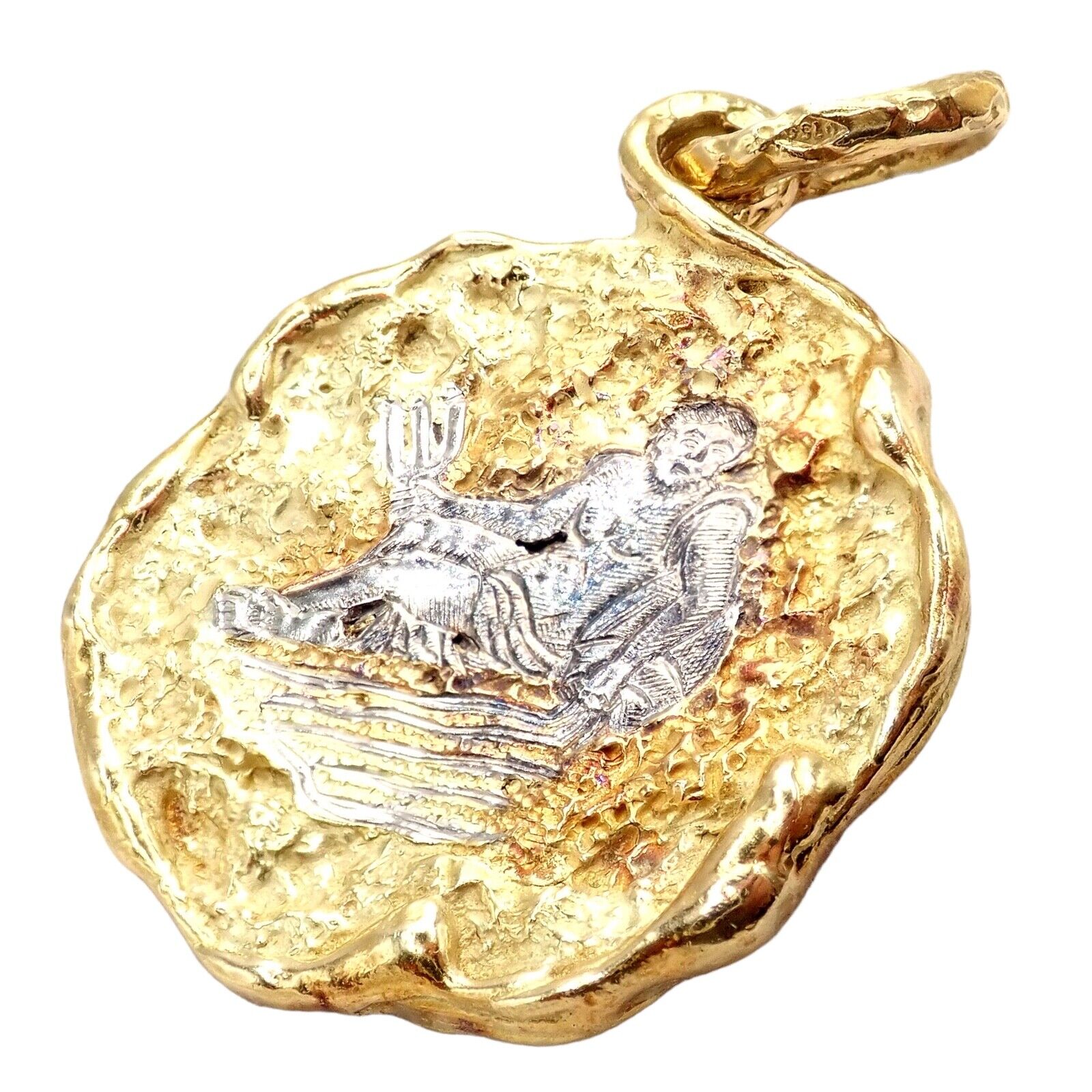 Chaumet Jewelry & Watches:Fine Jewelry:Necklaces & Pendants Rare! Vintage Chaumet Paris 18k Yellow Gold Zodiac Aquarius Pendant Medallion