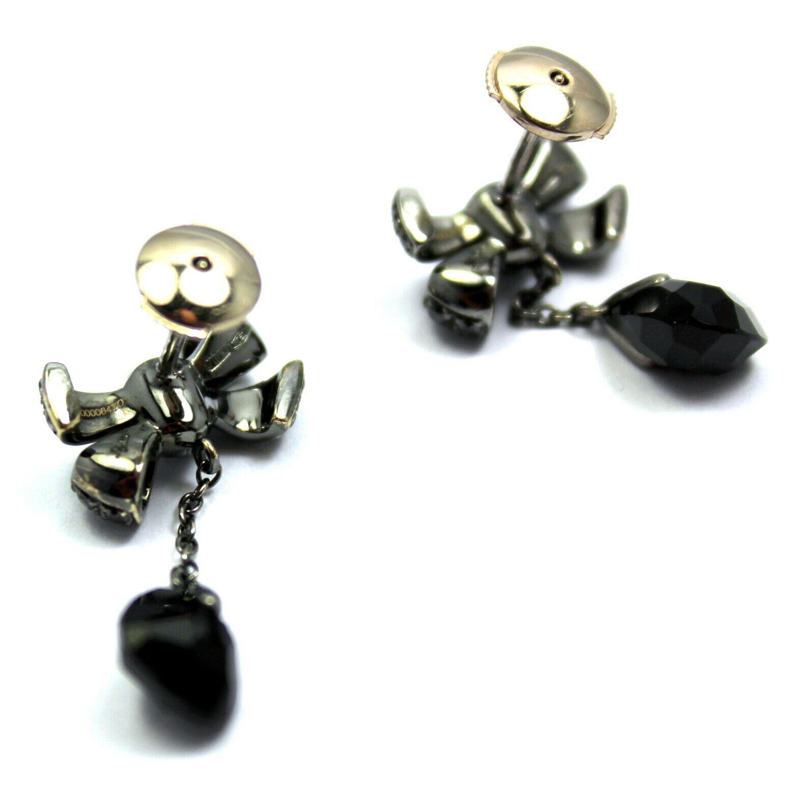 Pomellato Jewelry & Watches:Fine Jewelry:Earrings Rare! Authentic Pomellato 18k White Gold Black Diamond Onyx Drop Bow Earrings