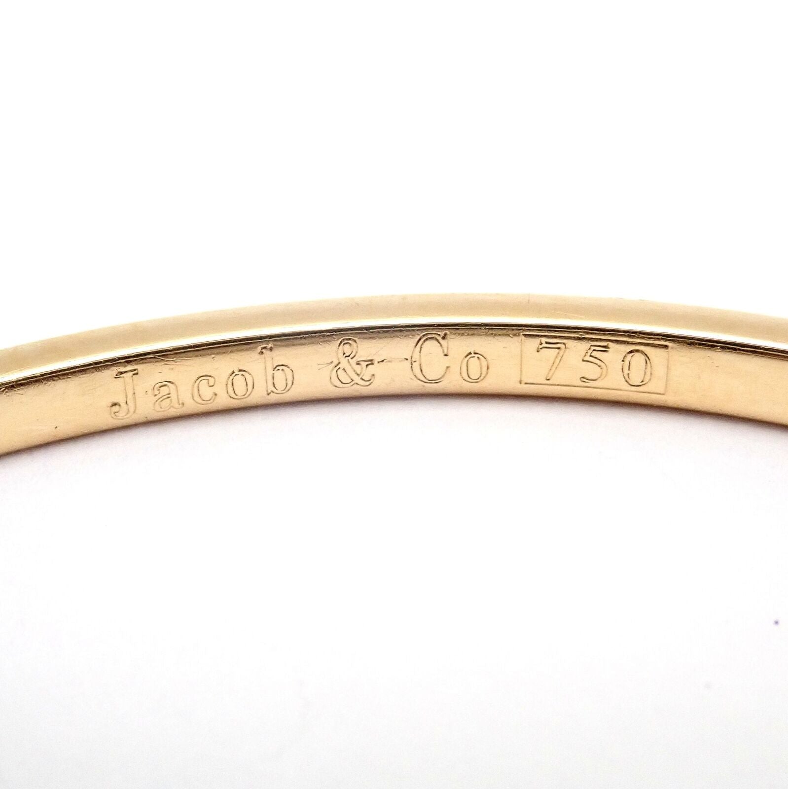 Authentic! Jacob & Co 18k Yellow Gold Full 3.5ctw Diamond Bangle Bracelet | Fortrove