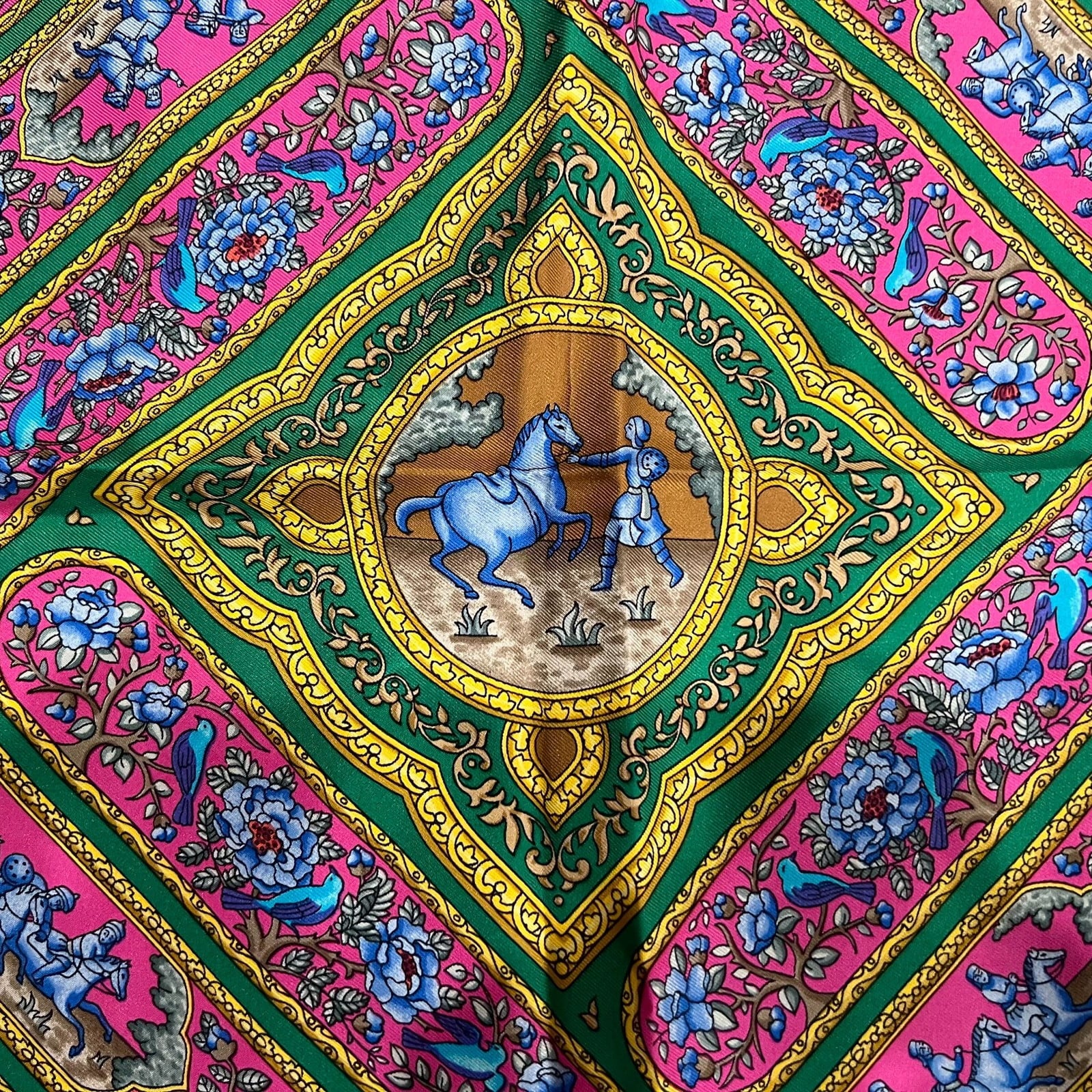 Hermes Clothing, Shoes & Accessories:Women:Women's Accessories:Scarves & Wraps Authentic Hermes Qalamdan 90 cm Silk Scarf