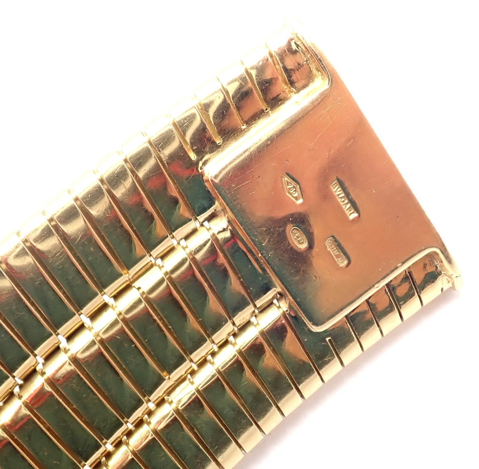 Bvlgari Jewelry & Watches:Fine Jewelry:Necklaces & Pendants Authentic! Bvlgari Bulgari Three Rows Tubogas 18k Yellow Gold Choker Necklace