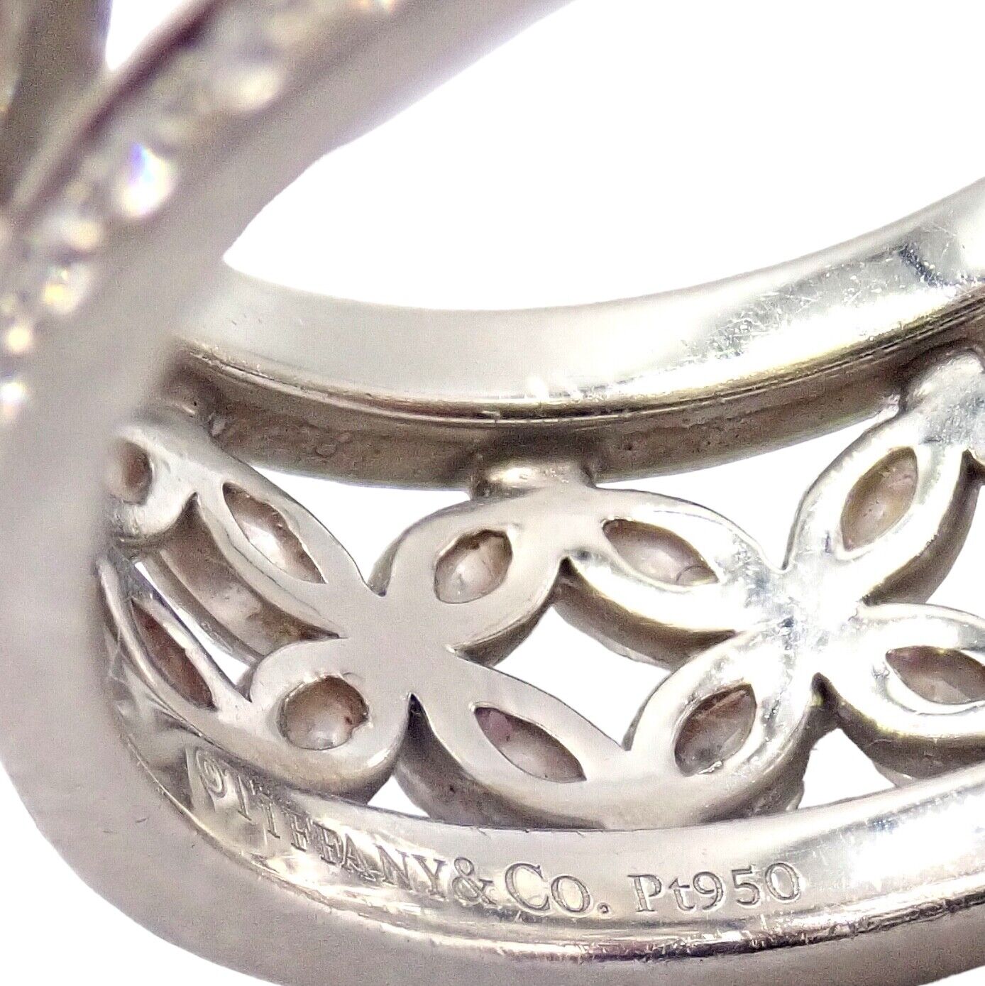 Authentic! Tiffany & Co Platinum 2.34ctw Diamond Victoria Wide Band Ring sz 5.5 | Fortrove