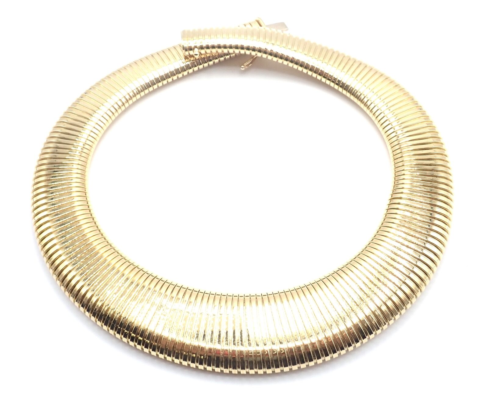 Cartier Jewelry & Watches:Fine Jewelry:Necklaces & Pendants Authentic! Vintage Cartier Tubogas 18k Yellow Gold Wide Necklace
